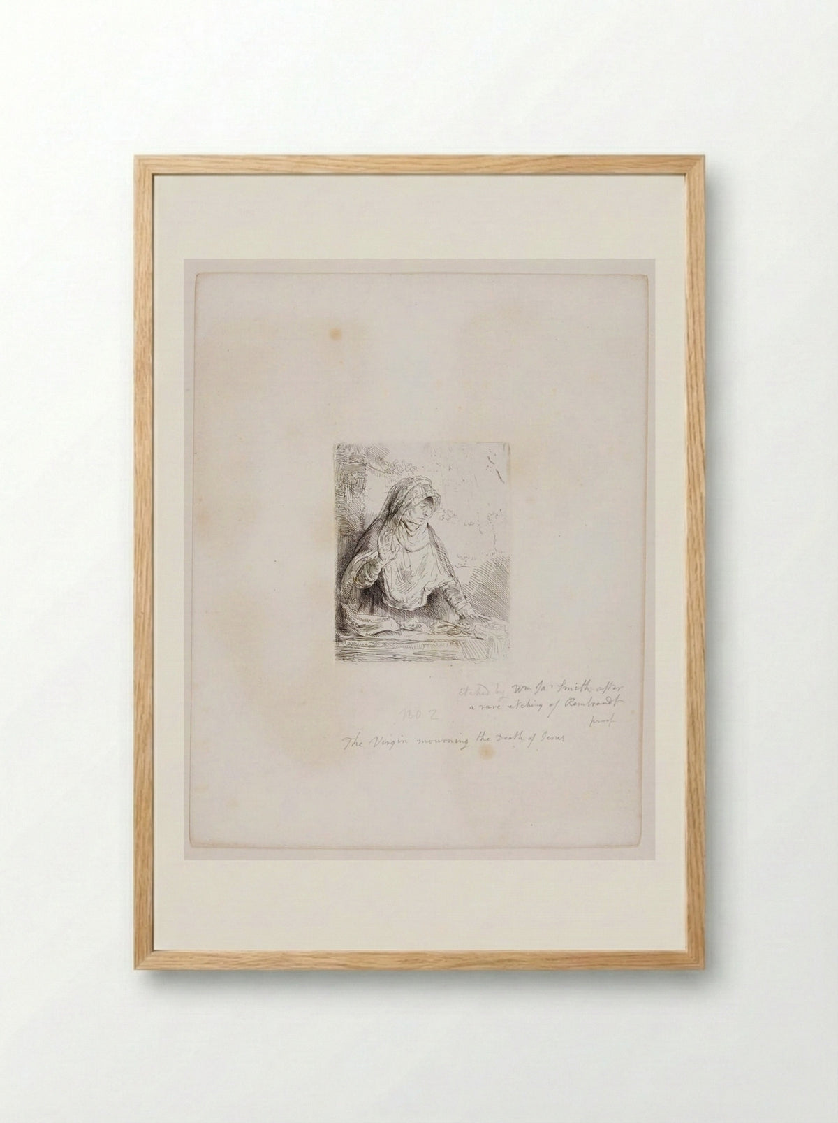 Virgin Mourning the Death of Jesus - William James Smith - Framed Print Wood