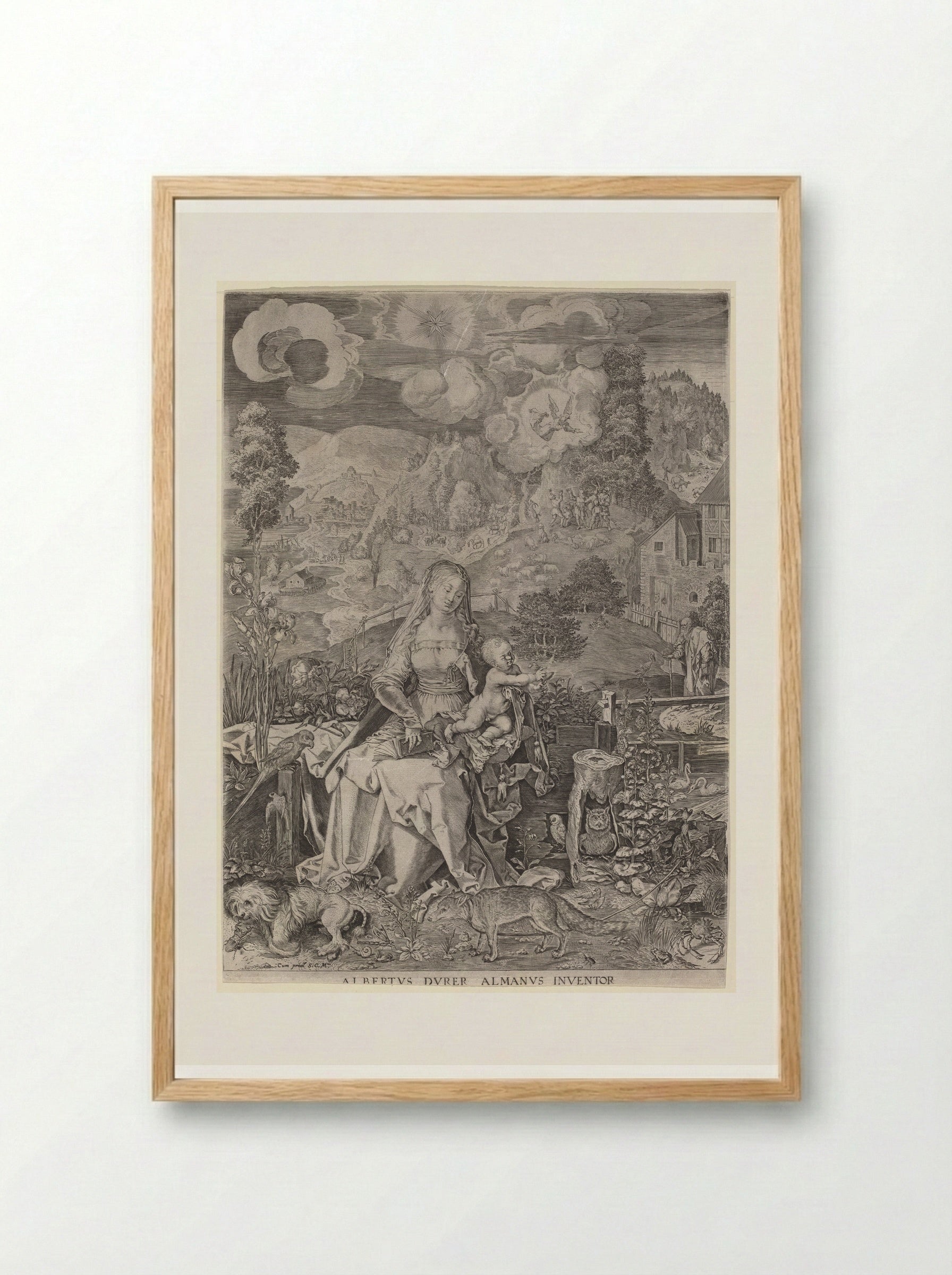Virgin and Child in a Landscape - Aegidius Sadeler II - Framed Print Wood