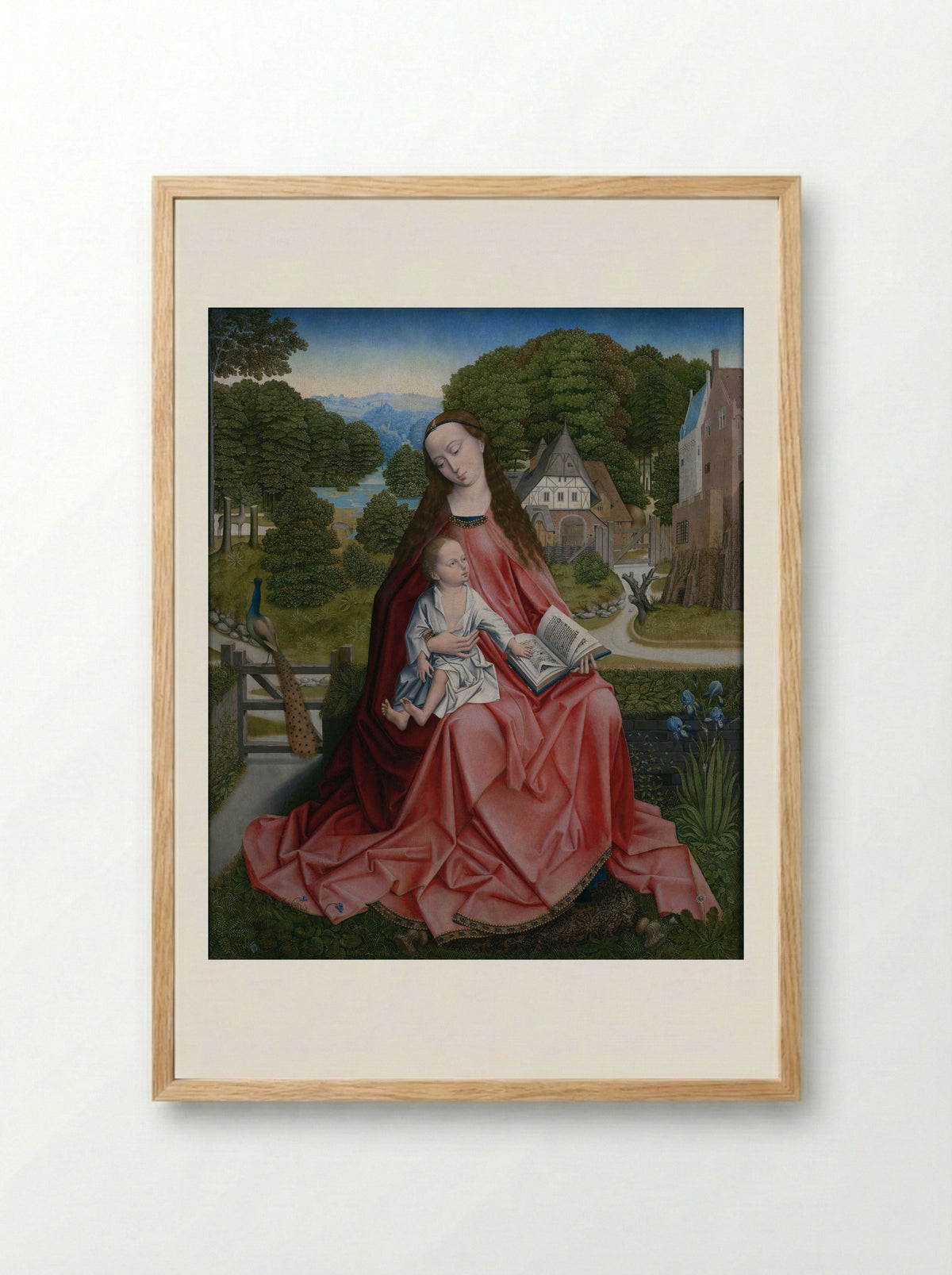 Virgin and Child in a Landscape - Adriaen Isenbrant - Framed Print Wood