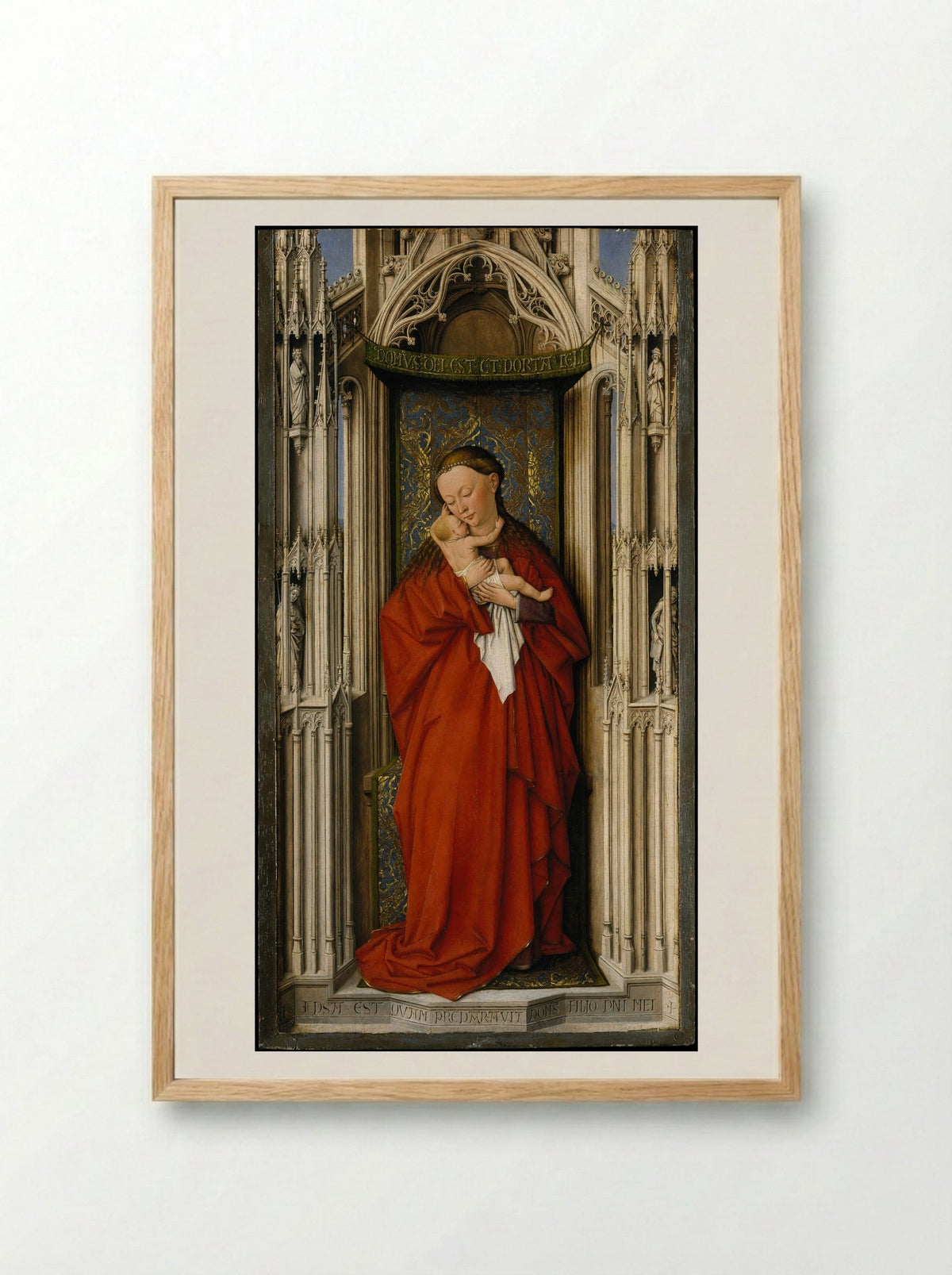 Virgin and Child in a Niche - Jan van Eyck - Framed Print Wood