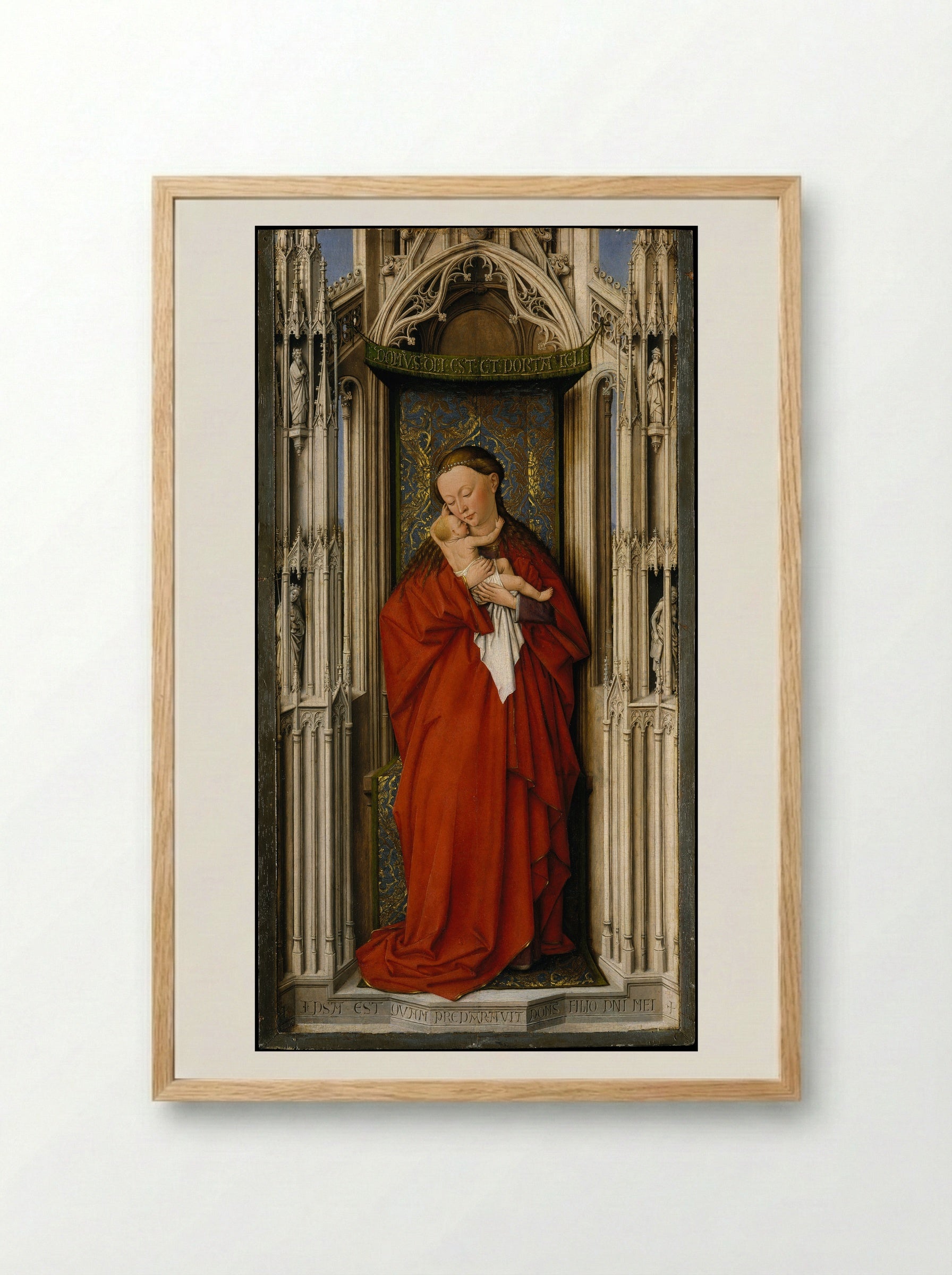 Virgin and Child in a Niche - Jan van Eyck - Framed Print Wood
