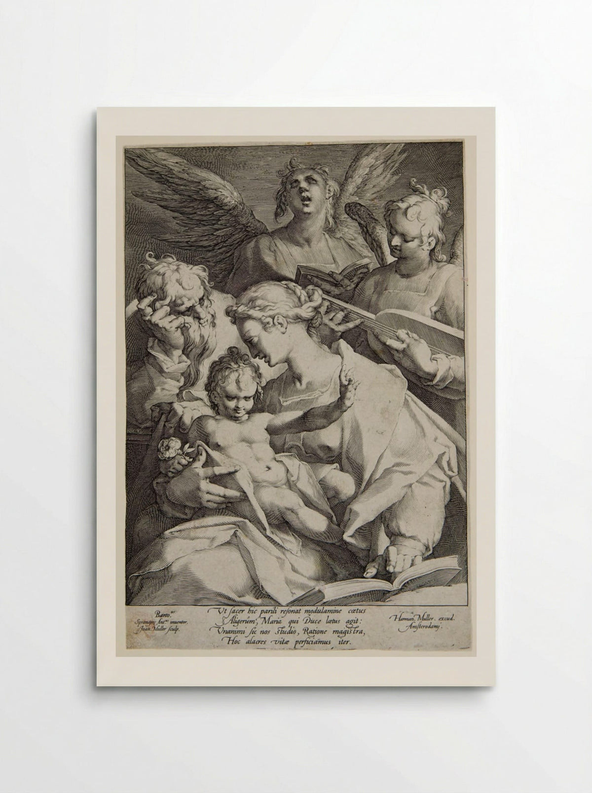 Virgin and Child with Joseph and Two Music-Making Angels - Jan Harmensz. Muller - Poster