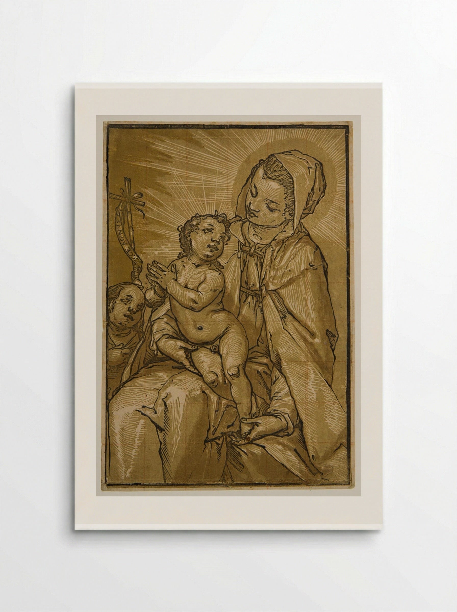 Virgin and Child with Saint John - Andrea Andreani - Poster