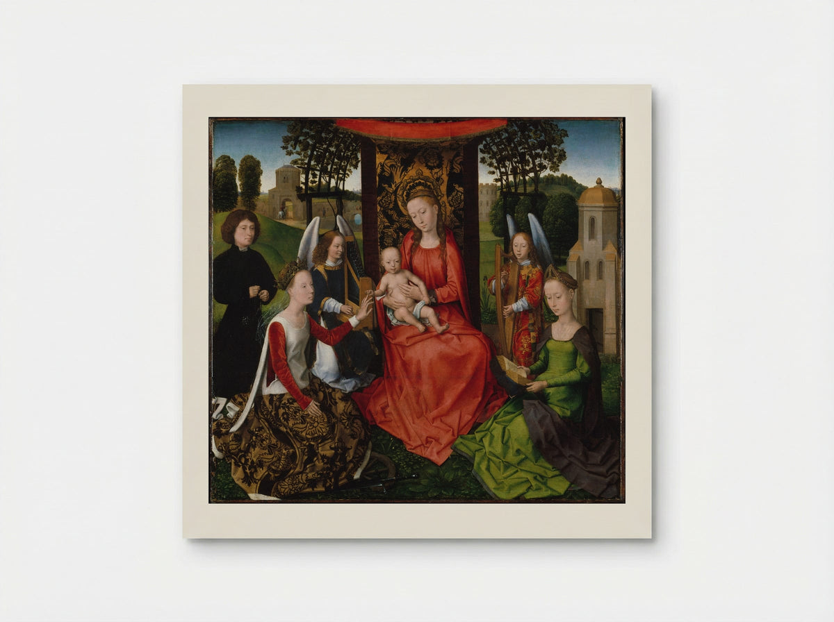 Virgin and Child with Saints Catherine of Alexandria and Barbara - Hans Memling - Poster