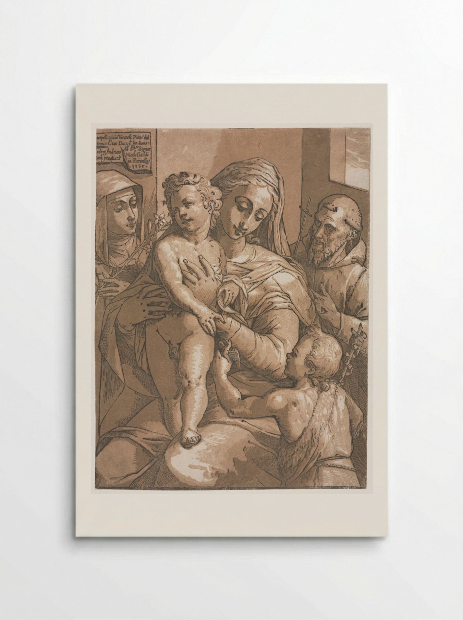Virgin and Child with St. John, St. Catherine of Siena and St. Francis - Andrea Andreani - Poster