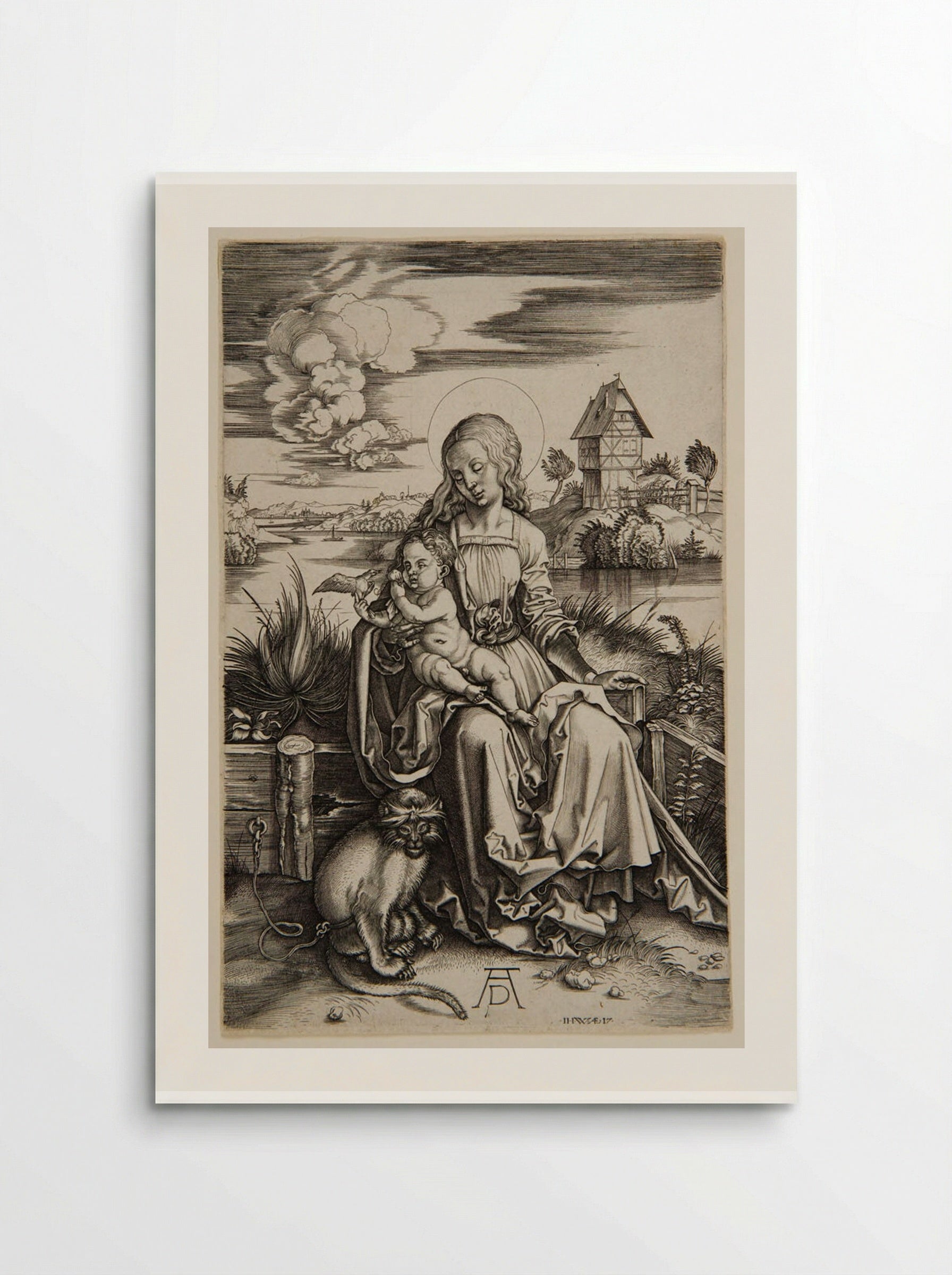 Virgin and Child with a Monkey - Hieronymus Wierix - Poster