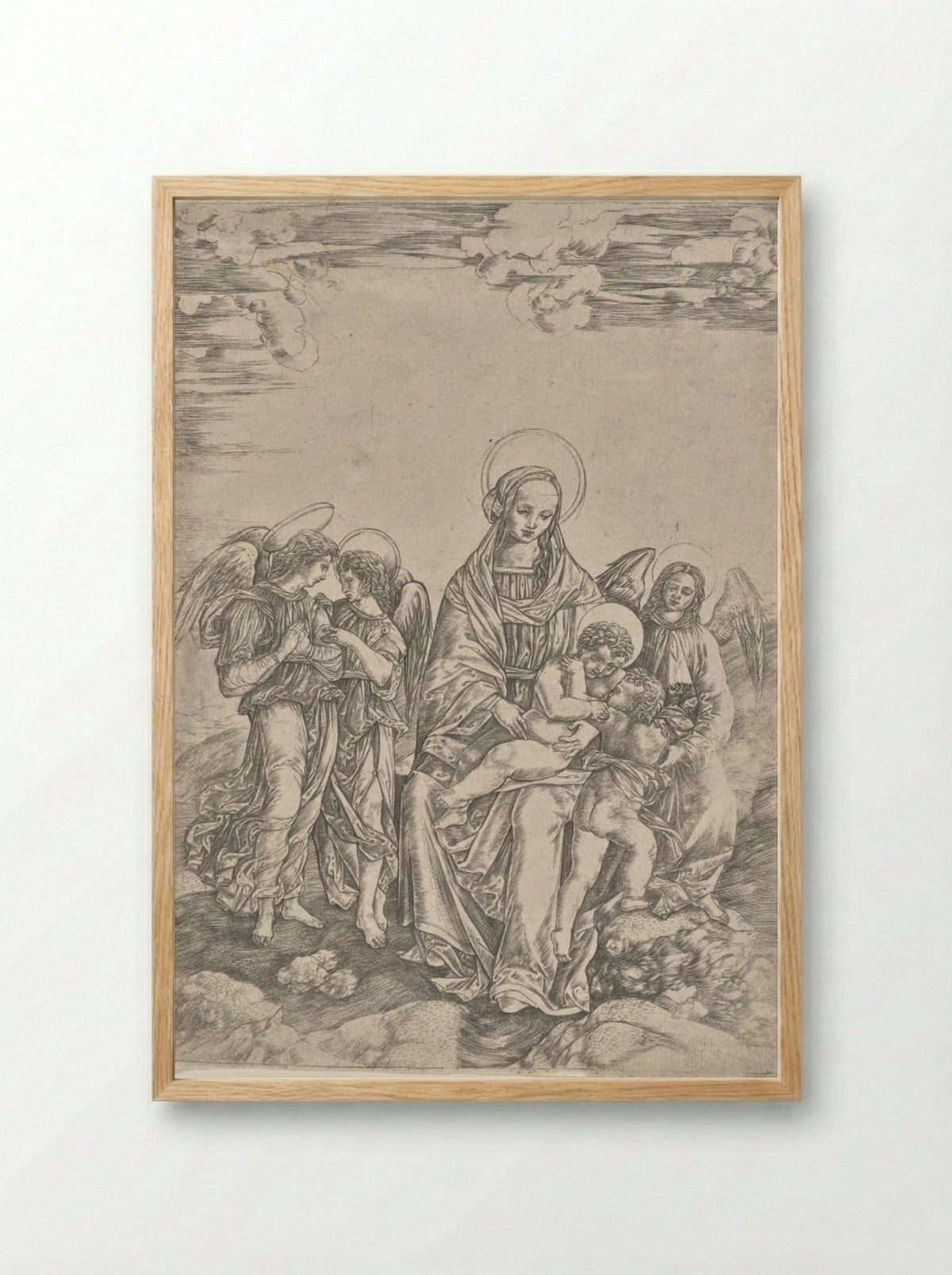 Virgin and Child with the Infant Saint John - Cristofano Robetta - Framed Print Wood