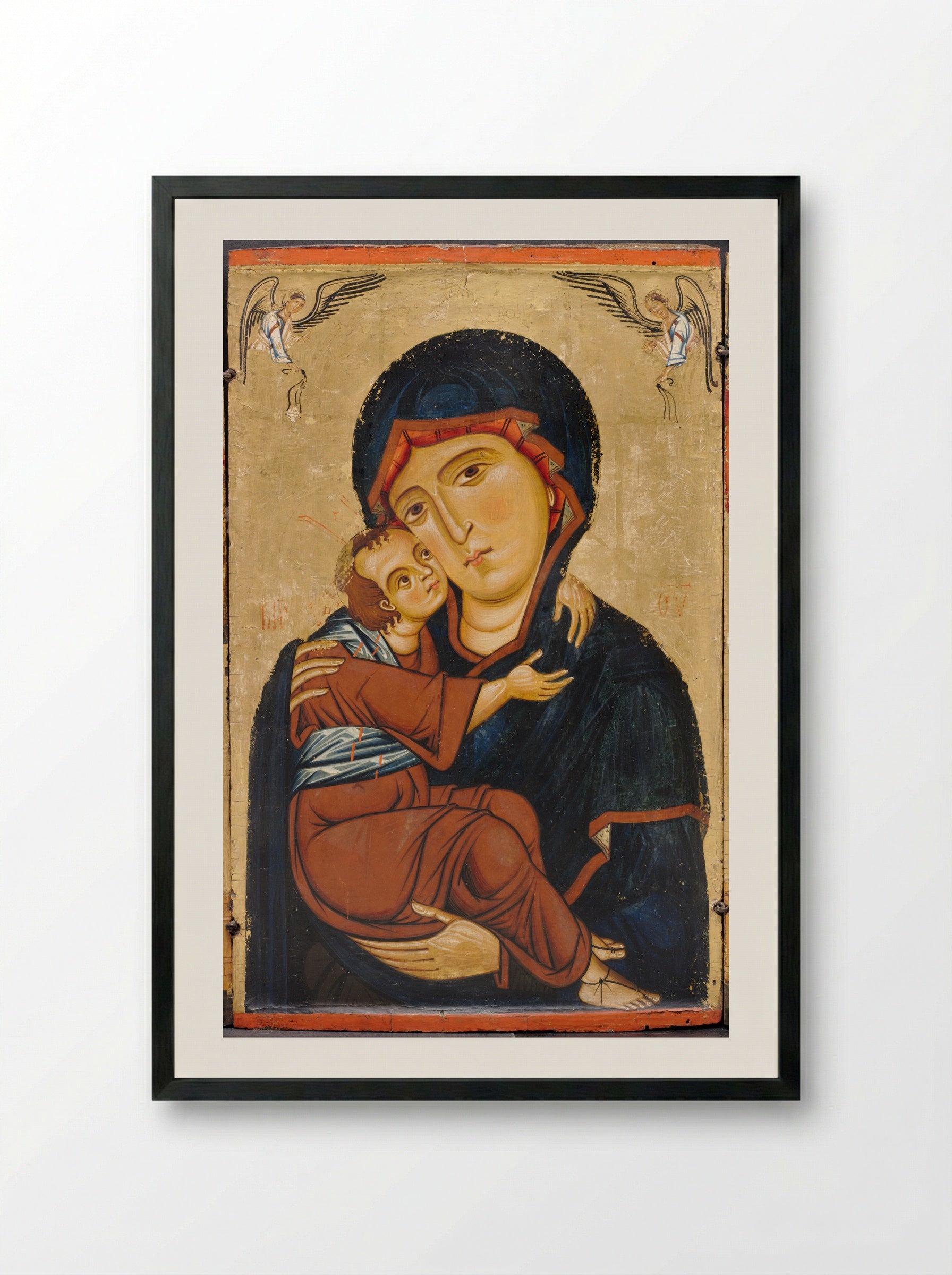 Virgin and Child - Berlinghiero - Framed Print Black
