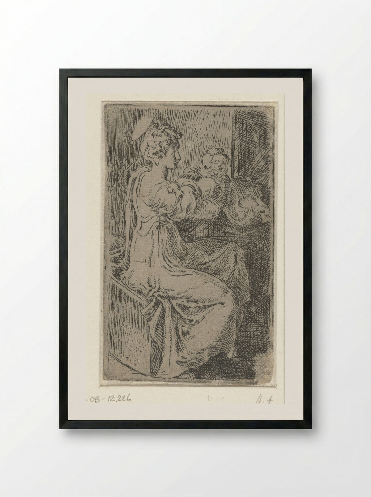 Virgin and Child - Parmigianino - Framed Print Black