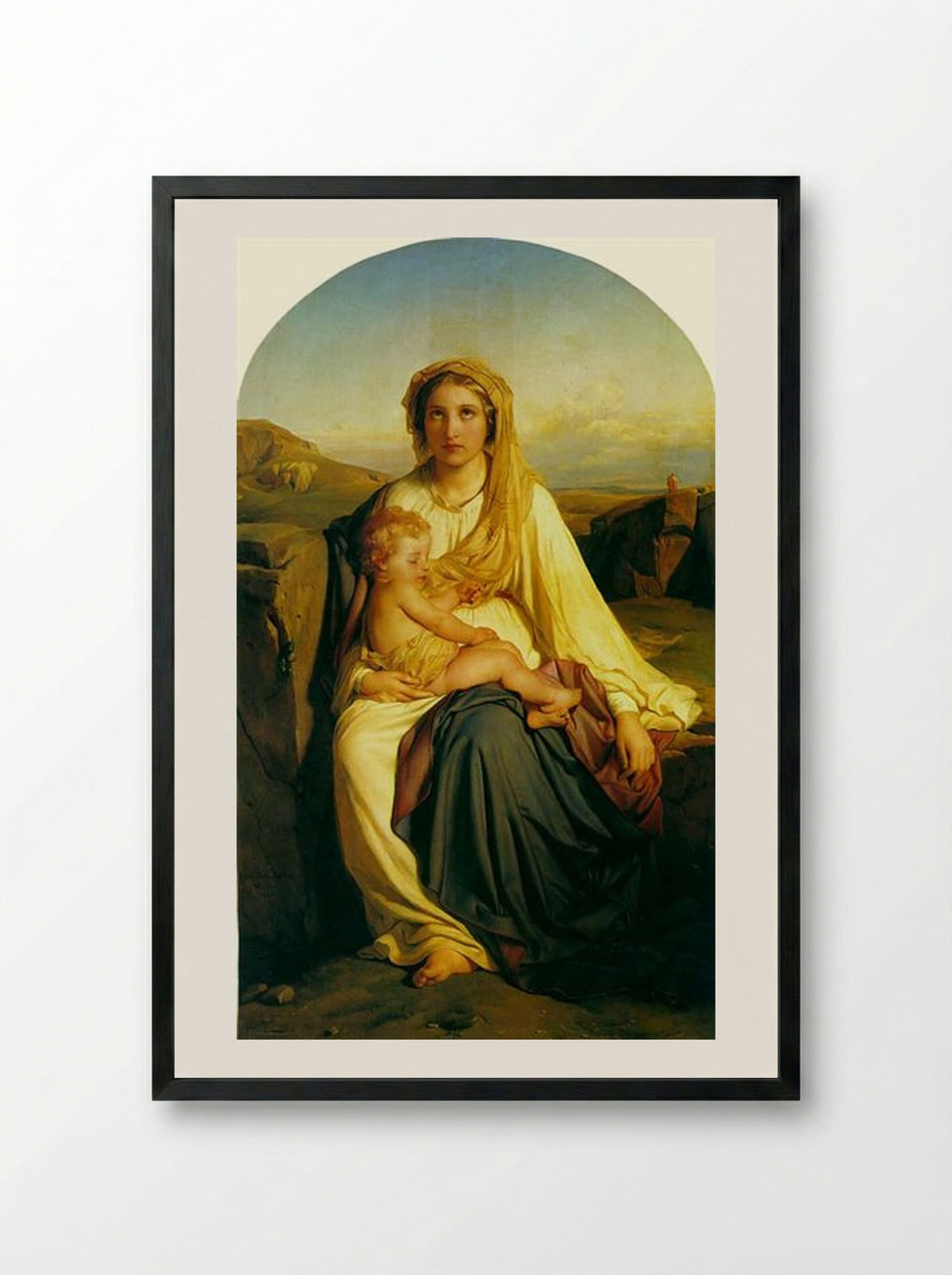 Virgin and Child - Paul Delaroche - Framed Print Black