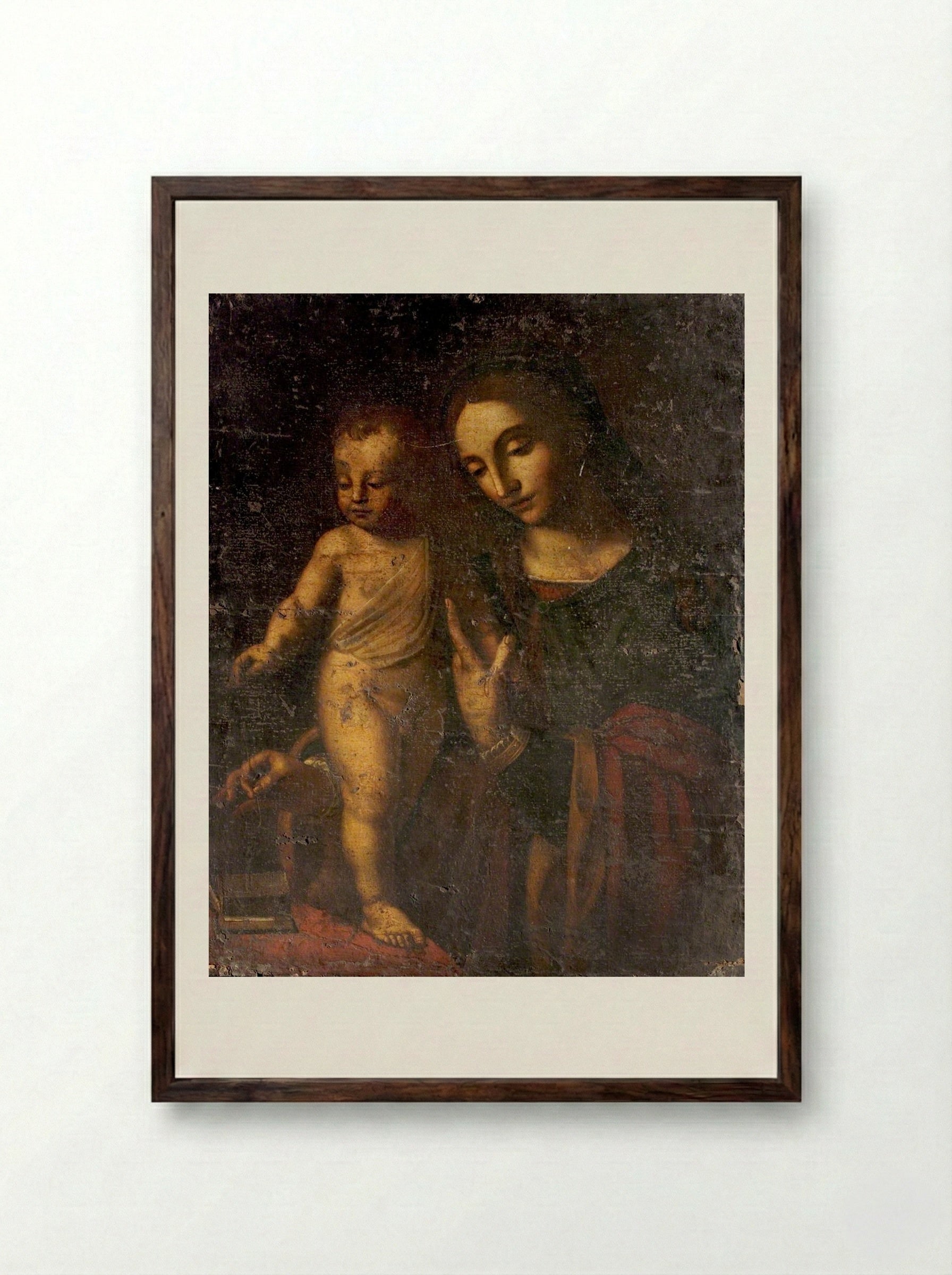 Virgin and Child - Bernardino Luini - Framed Print Dark Wood