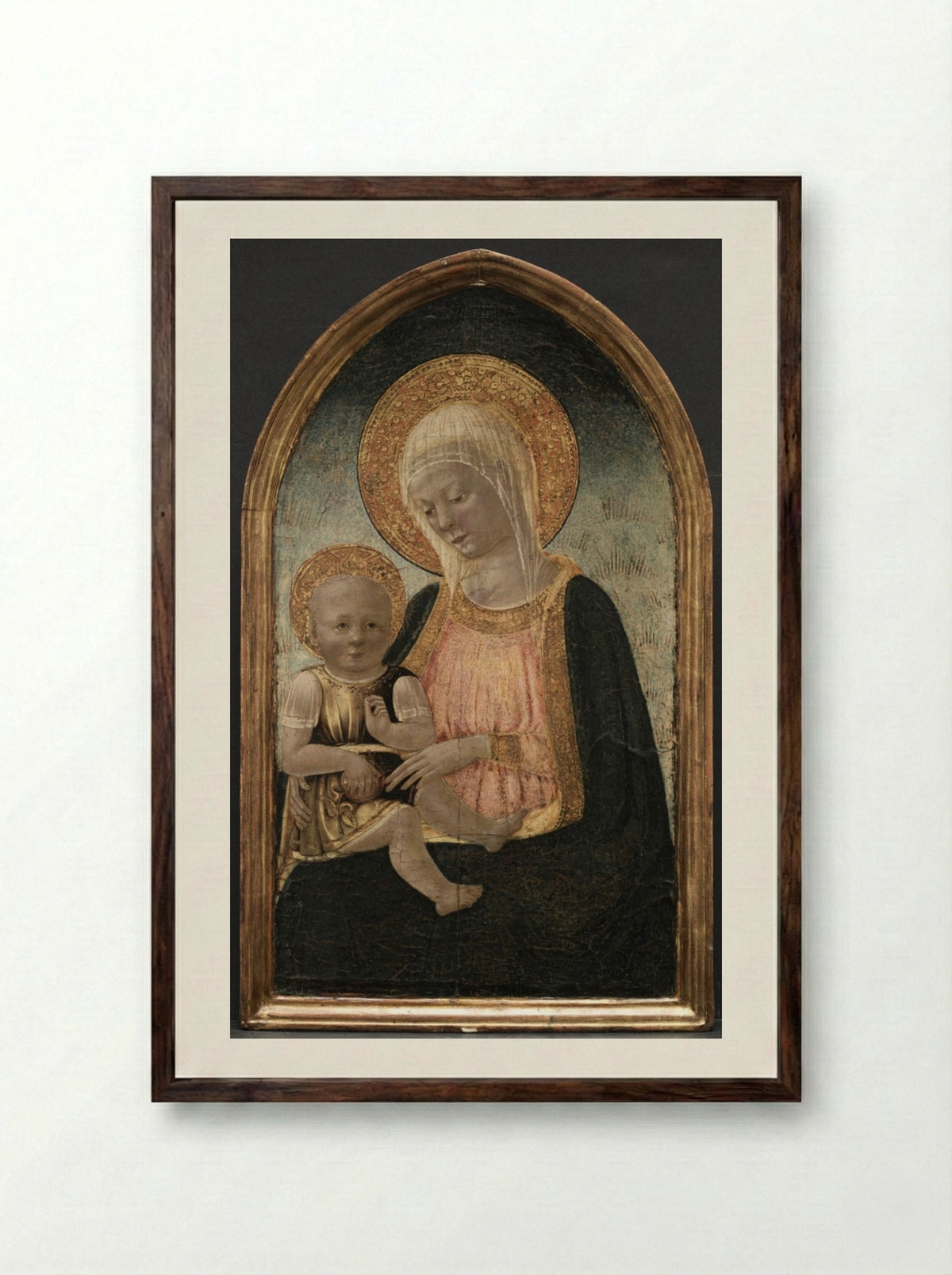 Virgin and Child - Neri di Bicci - Framed Print Dark Wood