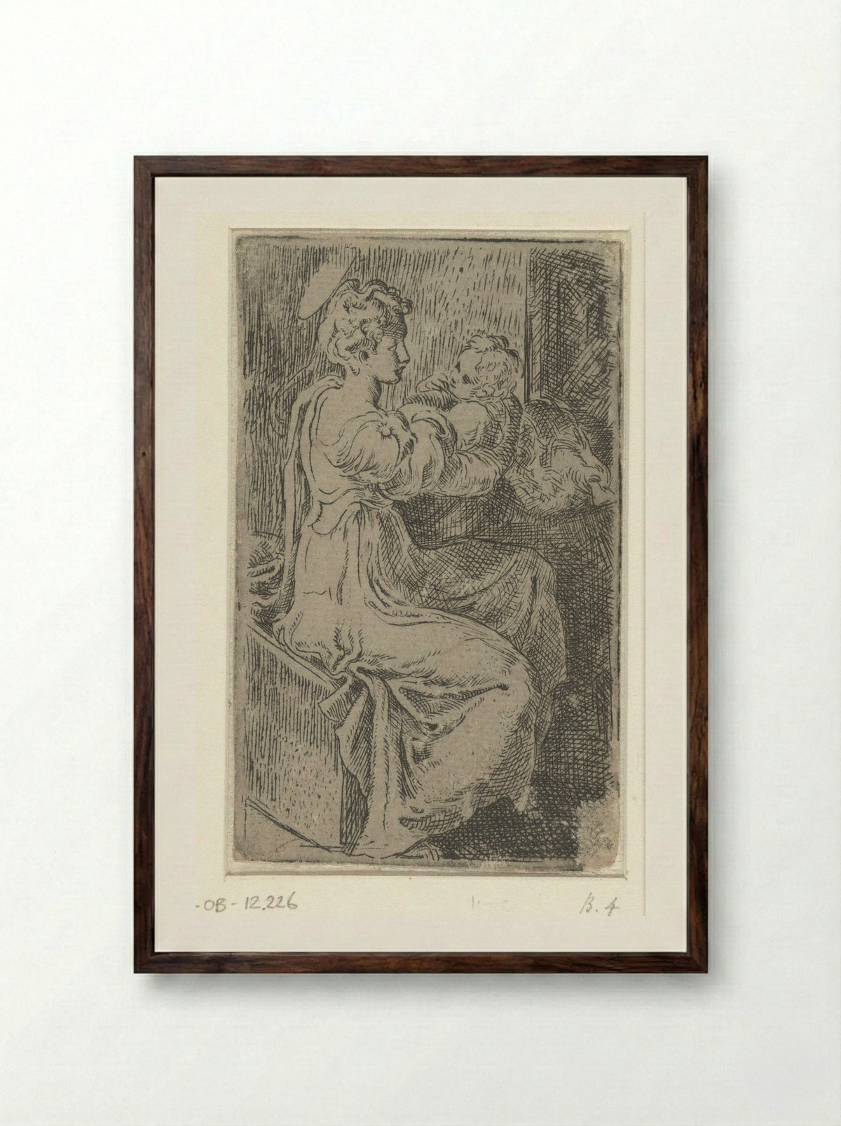 Virgin and Child - Parmigianino - Framed Print Dark Wood