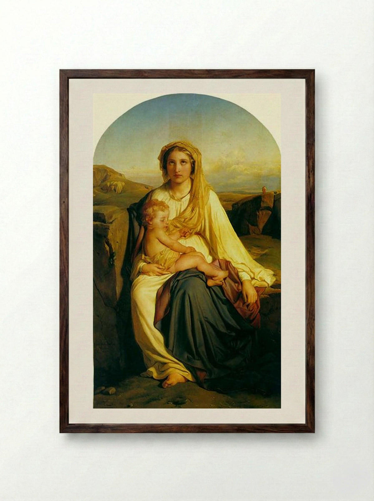 Virgin and Child - Paul Delaroche - Framed Print Dark Wood