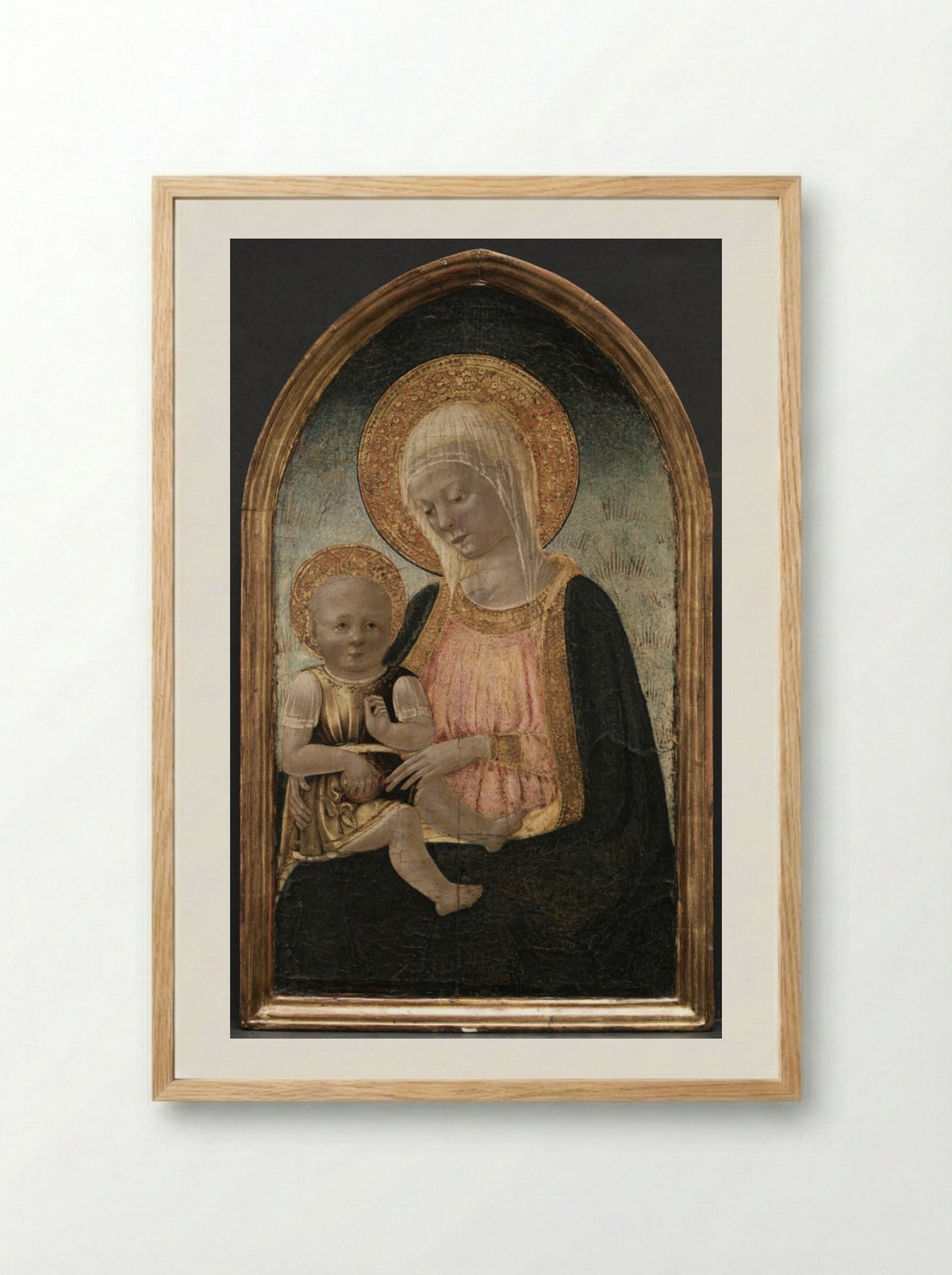 Virgin and Child - Neri di Bicci - Framed Print Wood