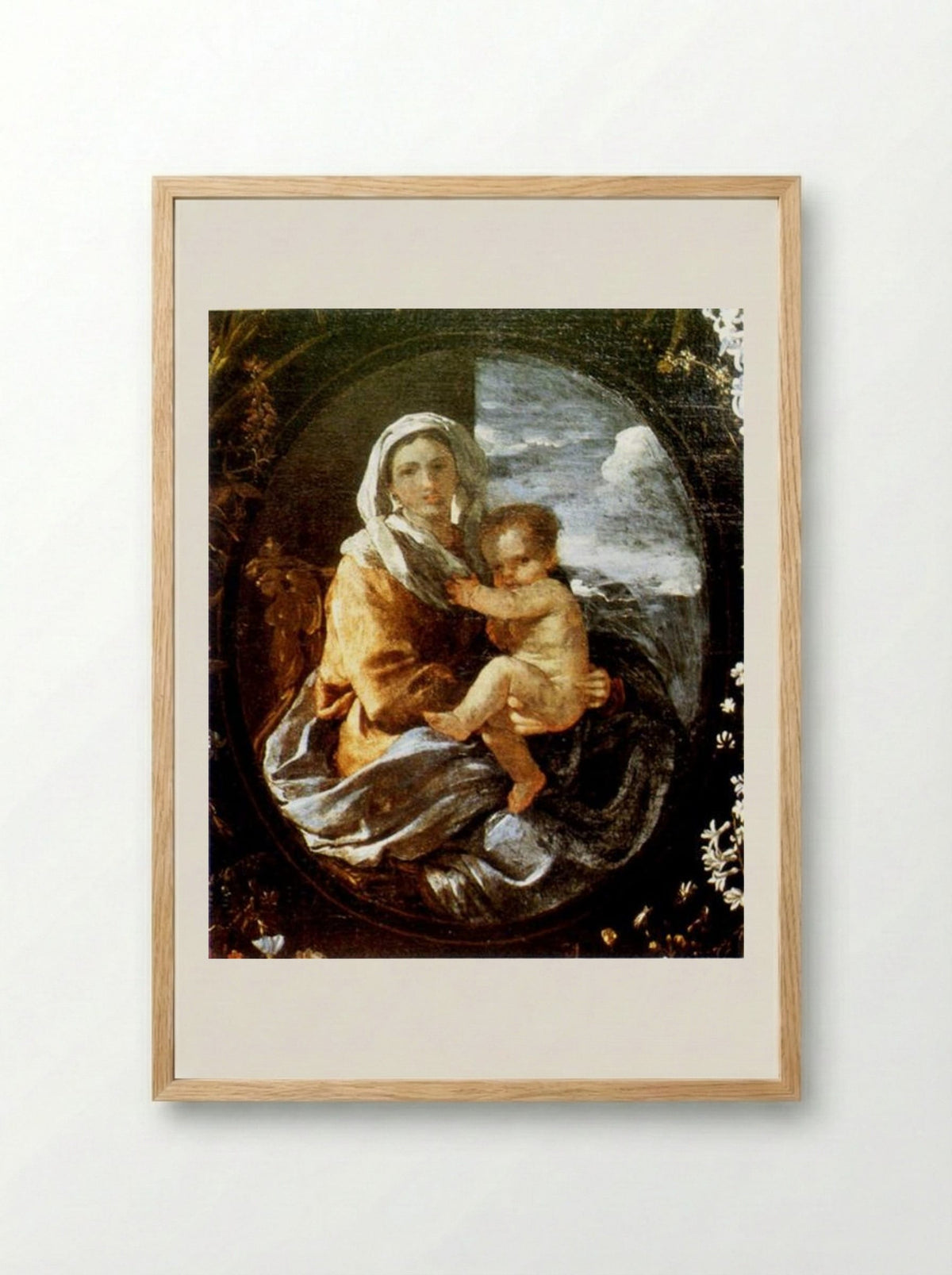 Virgin and Child - Nicolas Poussin - Framed Print Wood