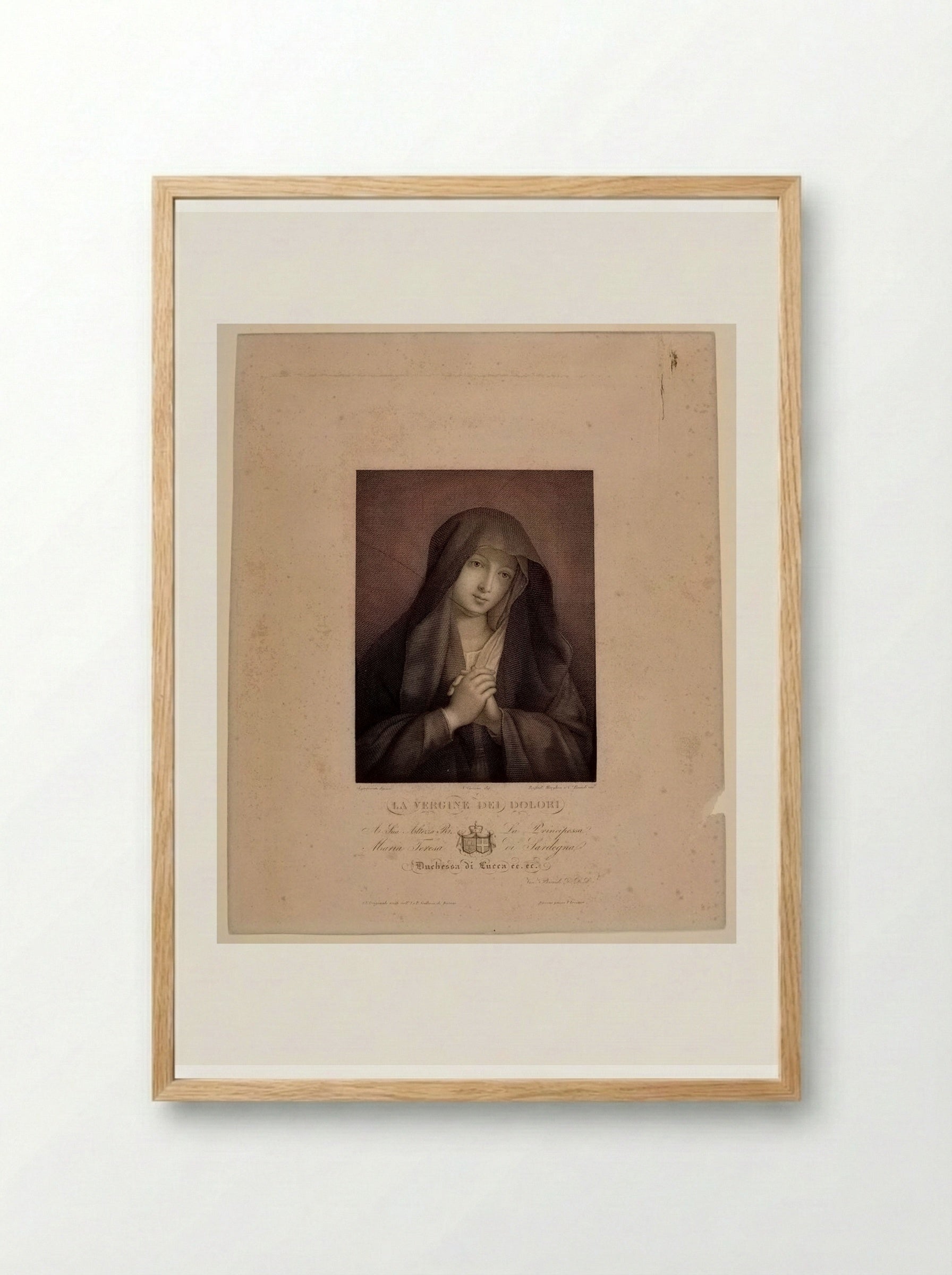 Virgin of Sorrows - Raphael Morghen - Framed Print Wood