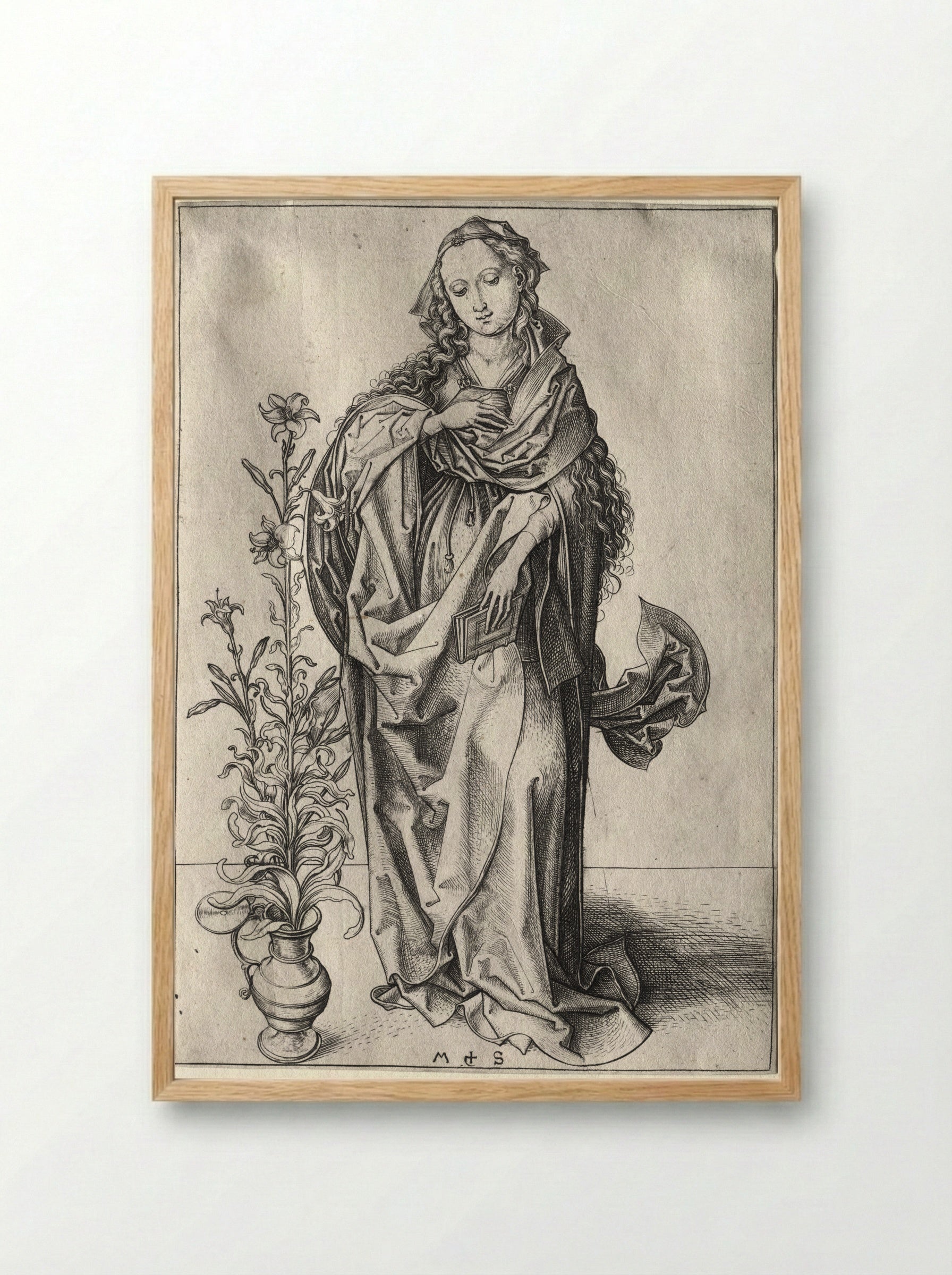 Virgin of the Annunciation - Martin Schongauer - Framed Print Wood