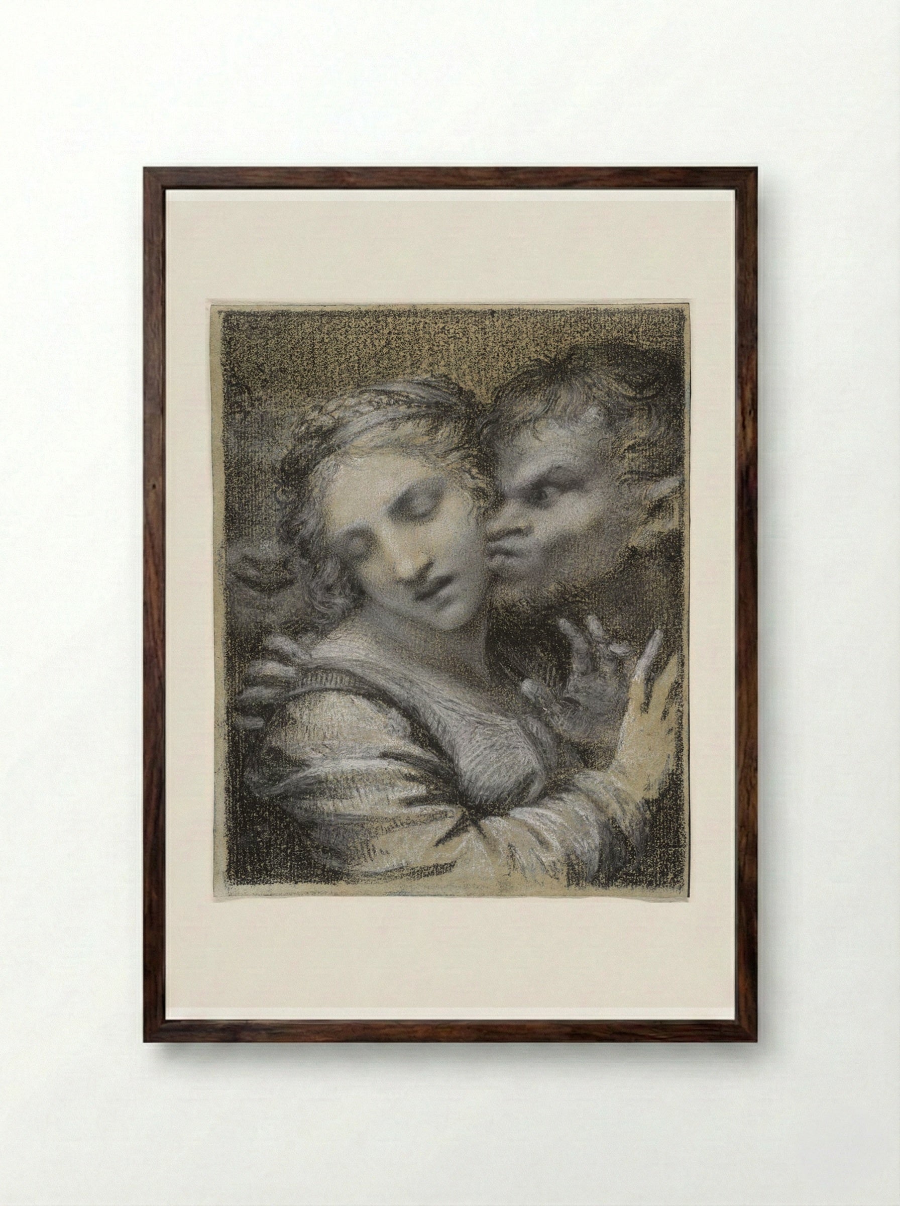 Virtue Attacked by Vice - Pierre-Paul Prud'hon - Framed Print Dark Wood