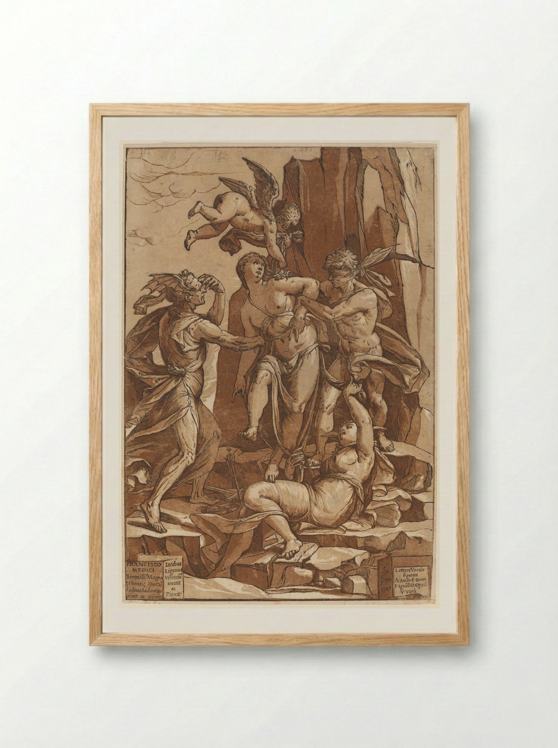 Virtue - Andrea Andreani - Framed Print Wood