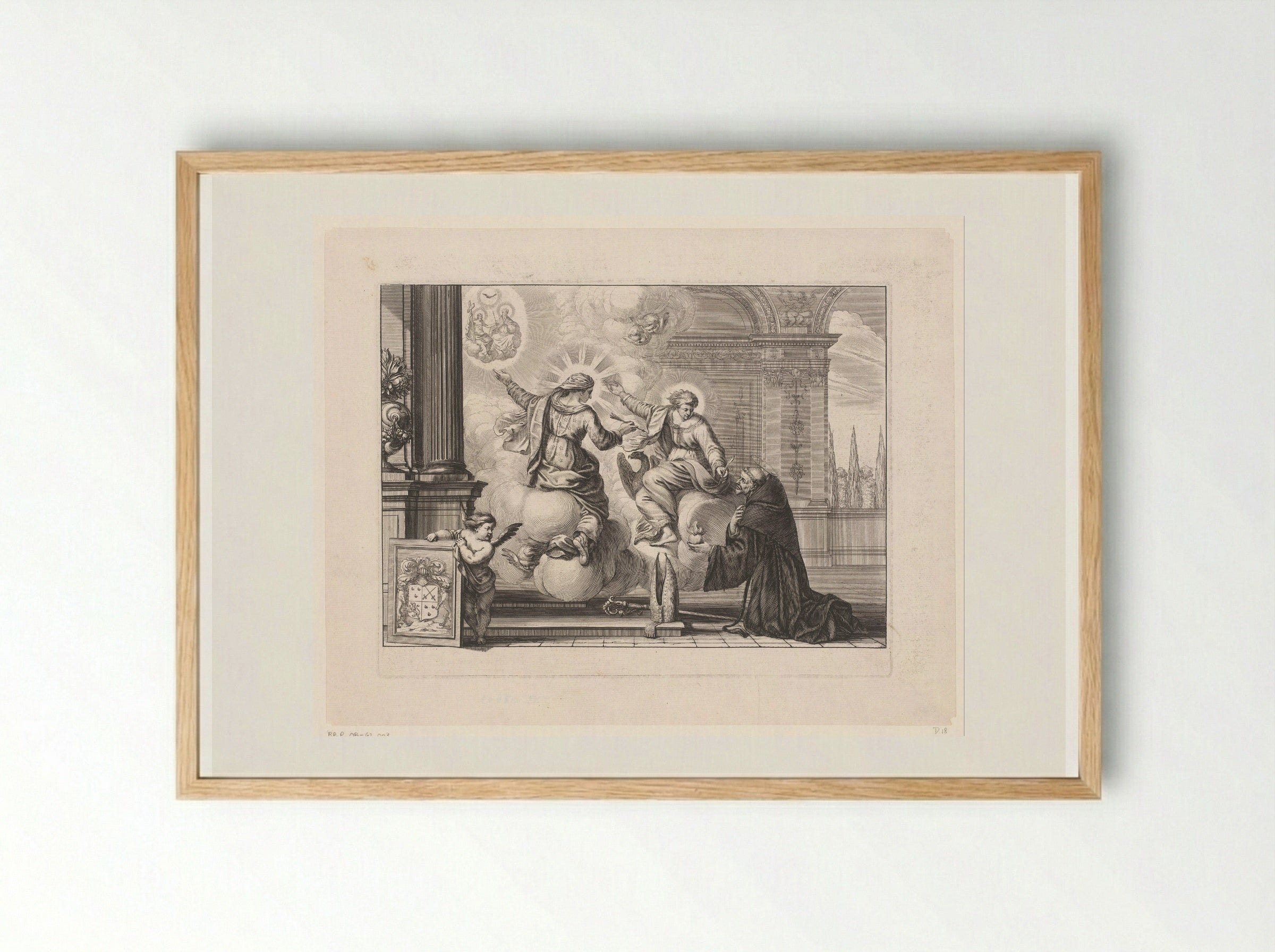 Visioen van de Heilige Augustinus - Abraham Bosse - Framed Print Wood