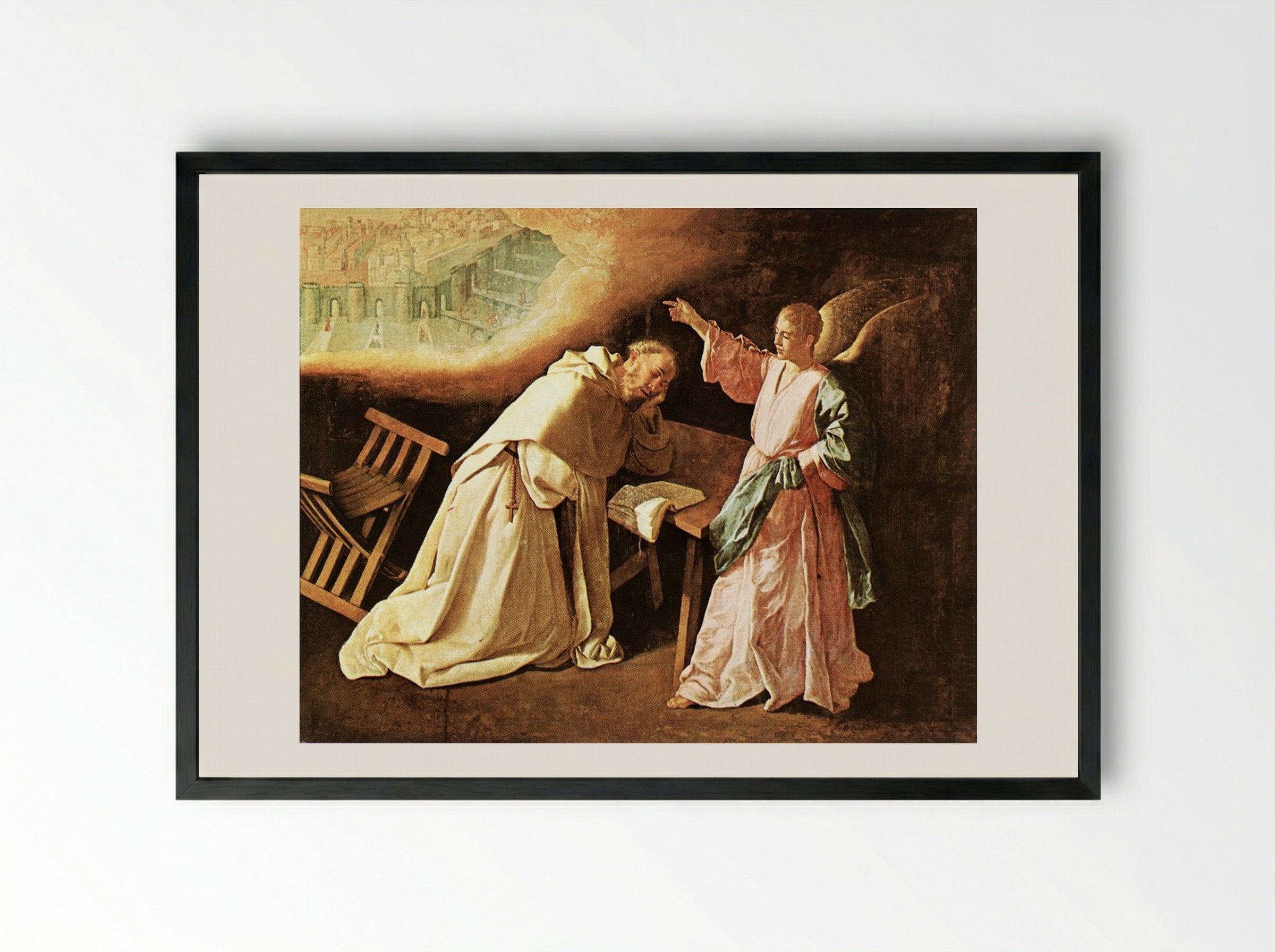 Vision of St. Peter Nolasco - Francisco de Zurbarán - Framed Print Black
