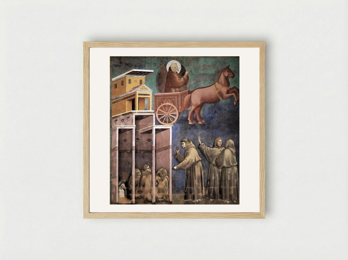 Vision of the Flaming Chariot - Giotto di Bondone - Framed Print Wood