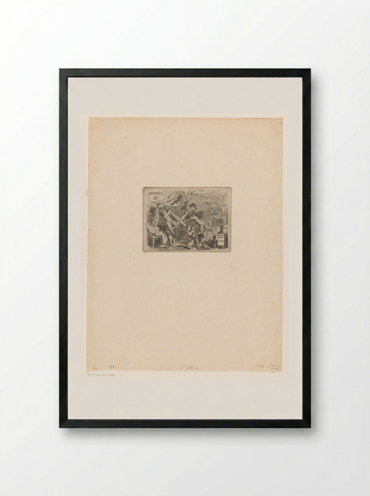 Visitekaartje van drukker François Nys - Félicien Rops - Framed Print Black