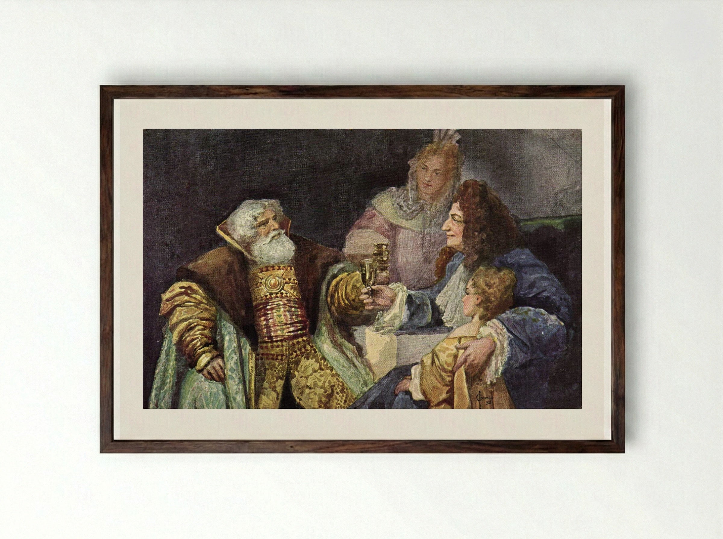 Visiting - Sergey Solomko - Framed Print Dark Wood