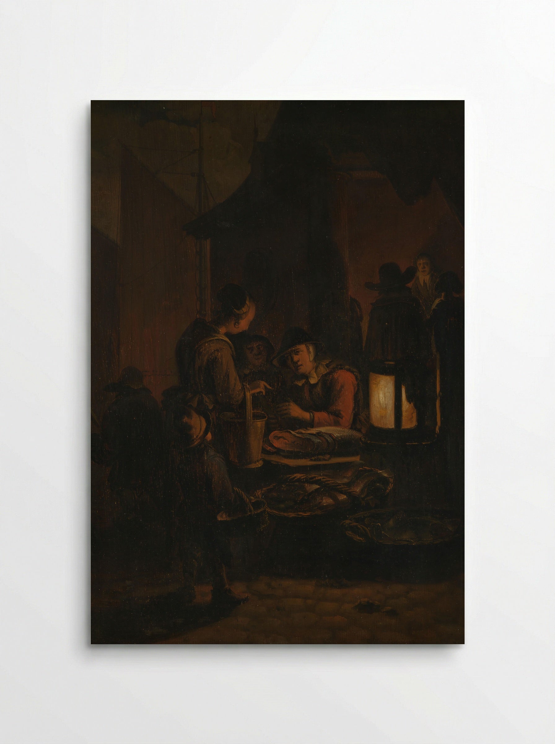 Vismarkt bij avond - Egbert Lievensz. van der Poel - Poster