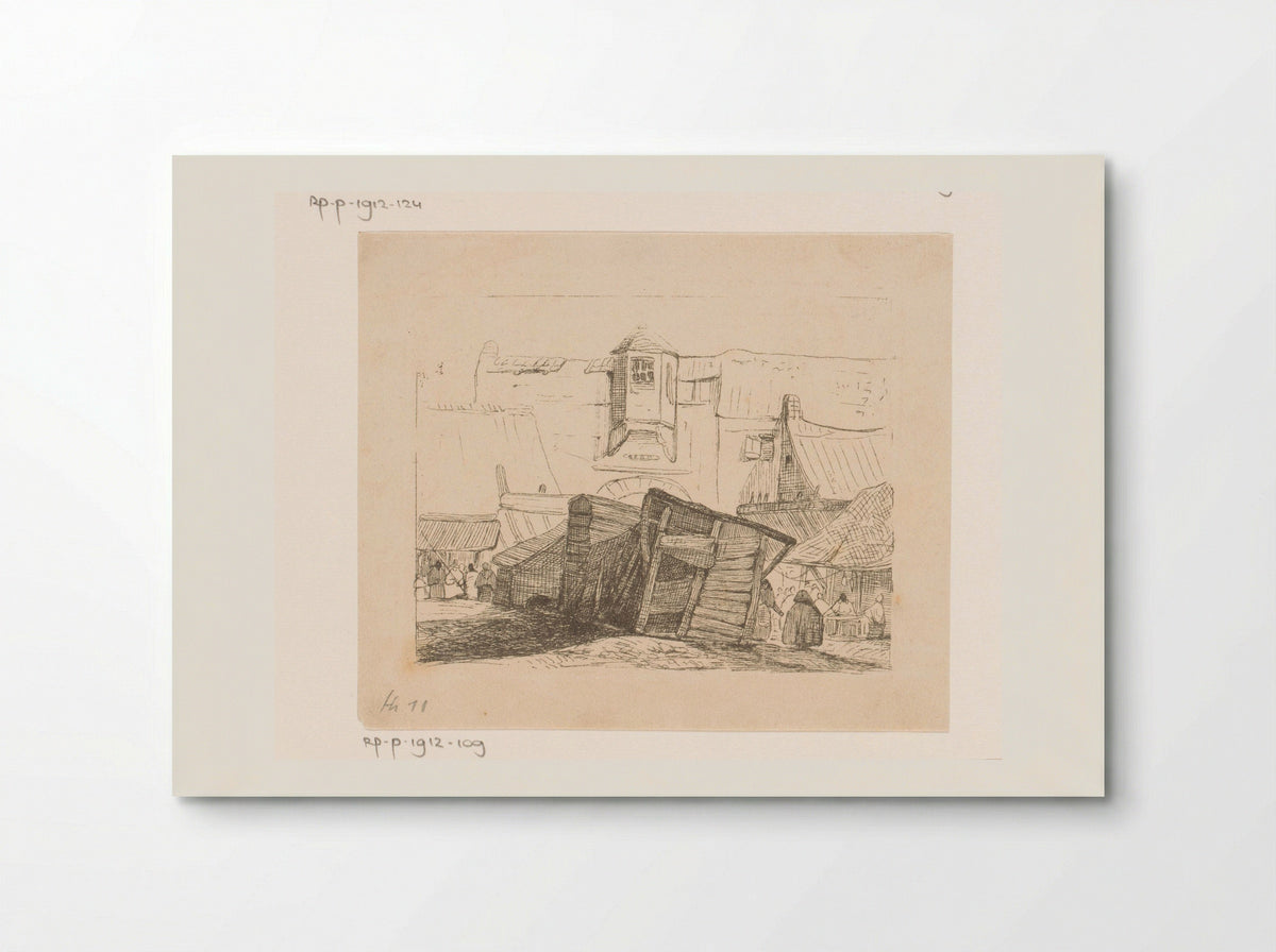 Vismarkt in Antwerpen - Egidius Linnig - Poster