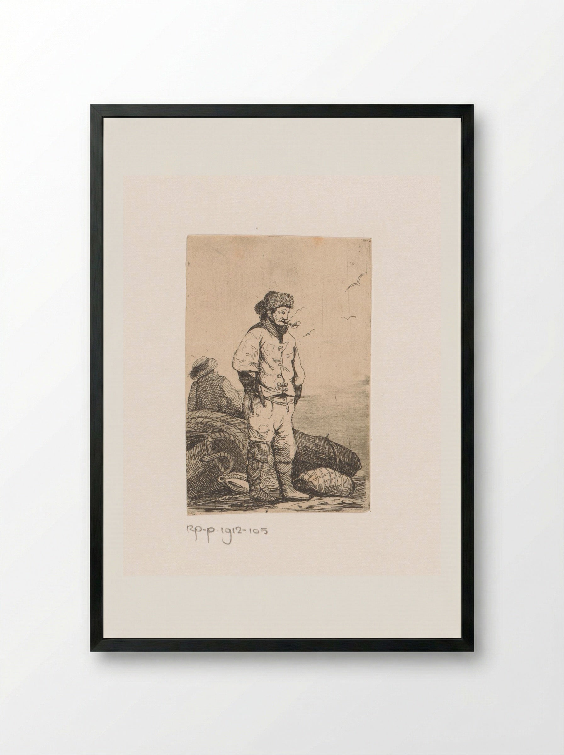 Visser uit Blankenberge - Egidius Linnig - Framed Print Black