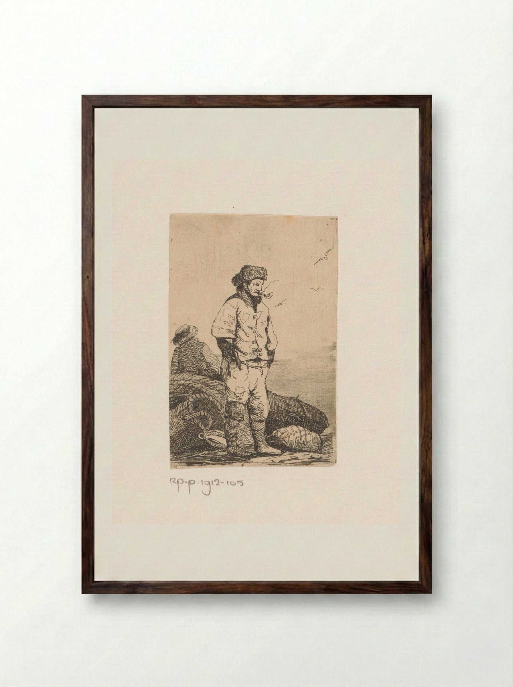 Visser uit Blankenberge - Egidius Linnig - Framed Print Dark Wood
