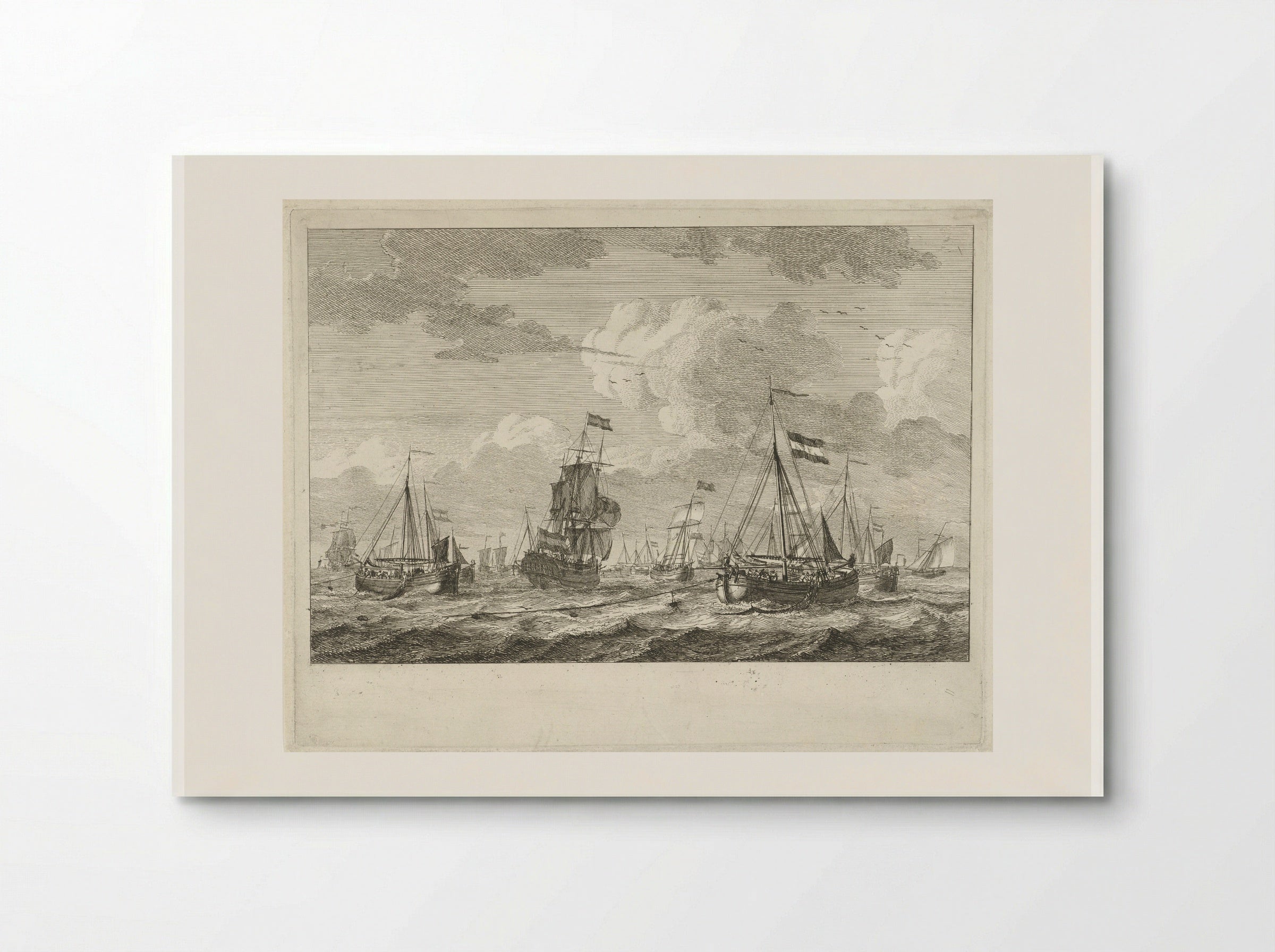 Vissersboten op open water - Gerrit Groenewegen - Poster