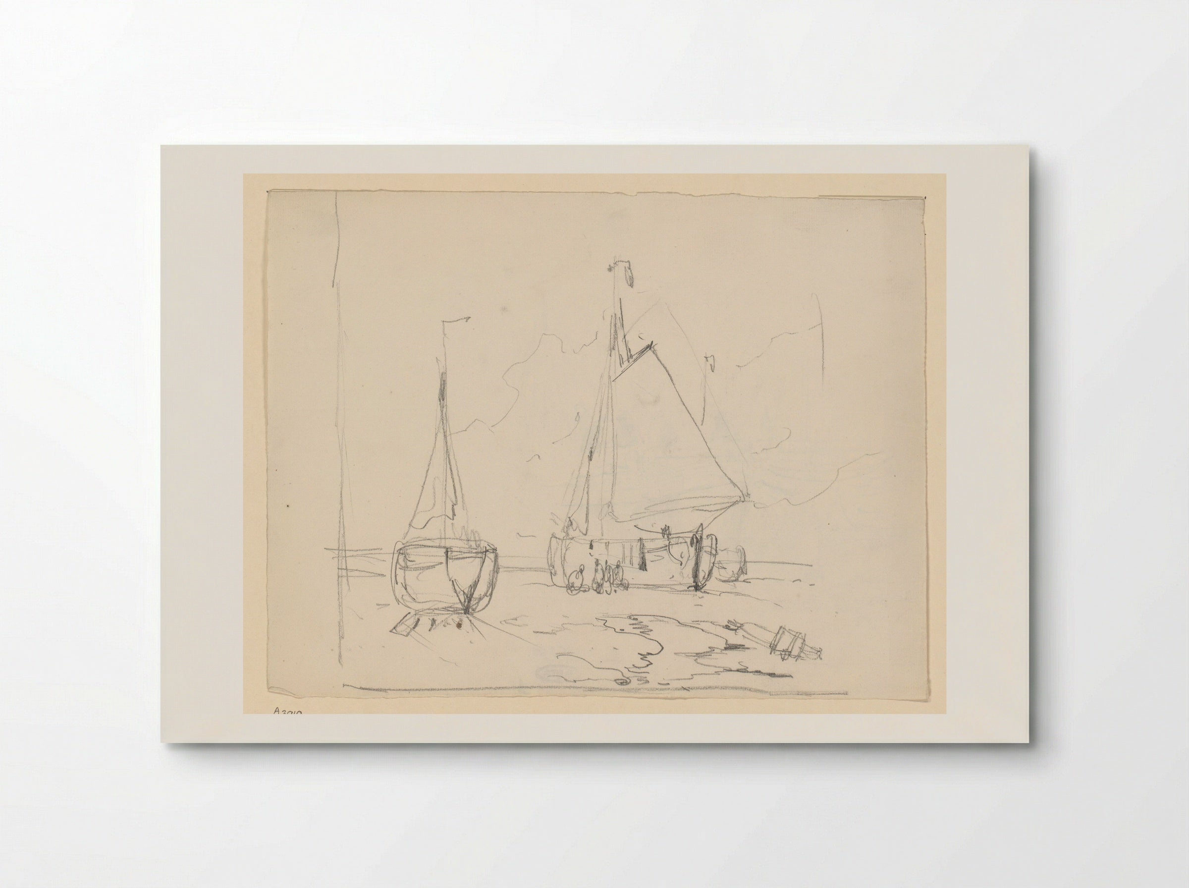 Vissersschepen op het strand - Willem Anthonie van Deventer - Poster