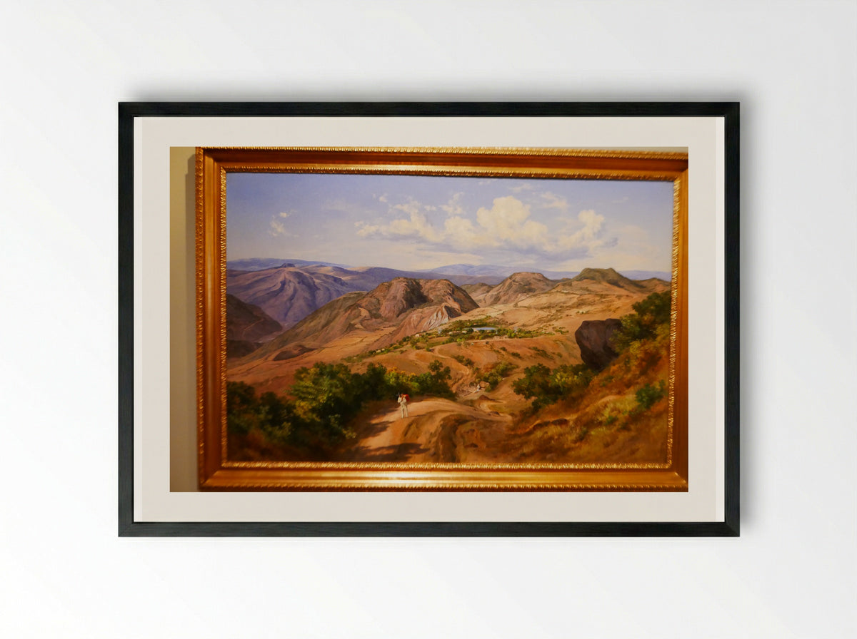 Vista de Guelatao - José María Velasco - Framed Print Black
