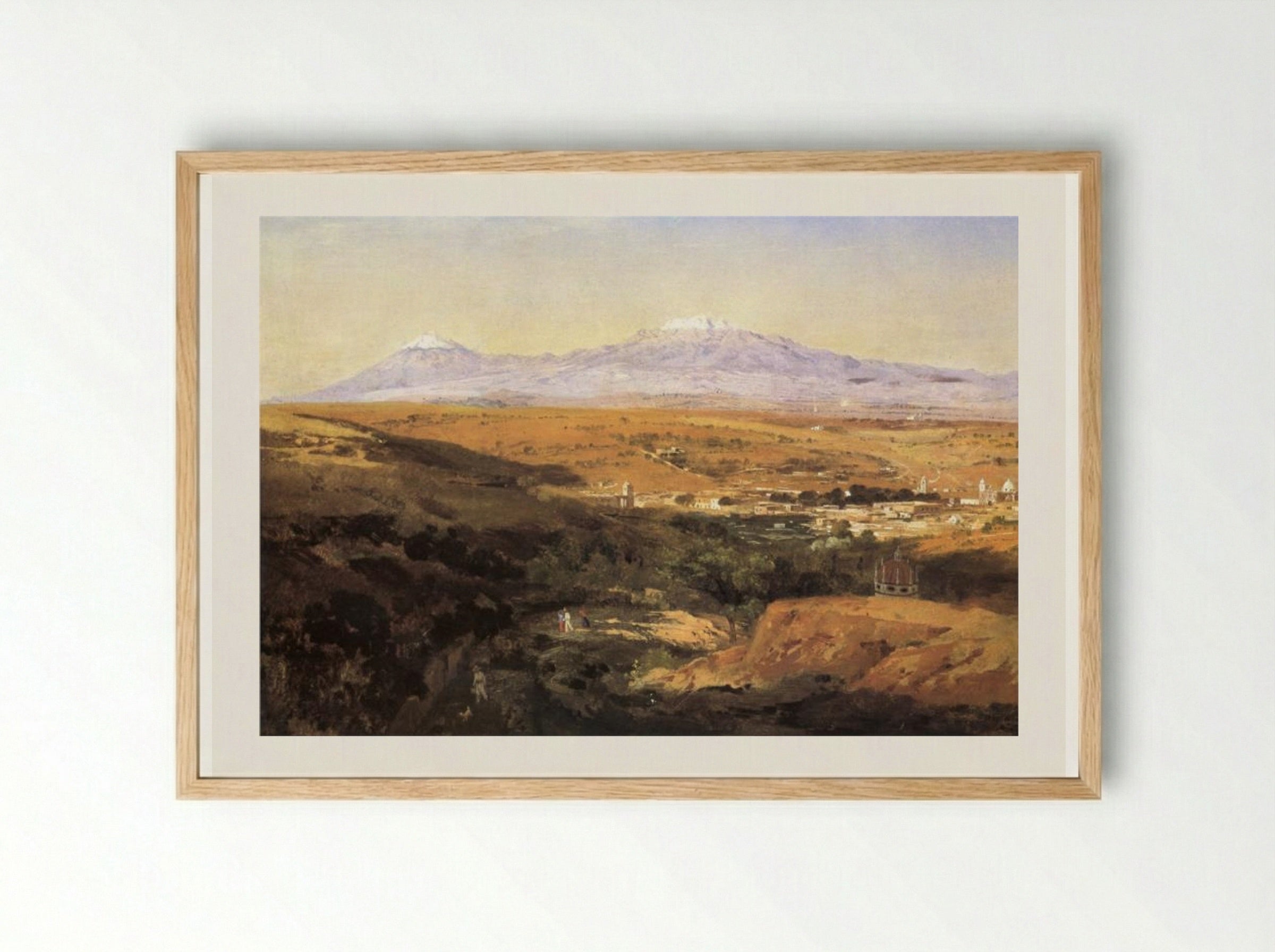 Vista de la ciudad de Tlaxcala - José María Velasco - Framed Print Wood
