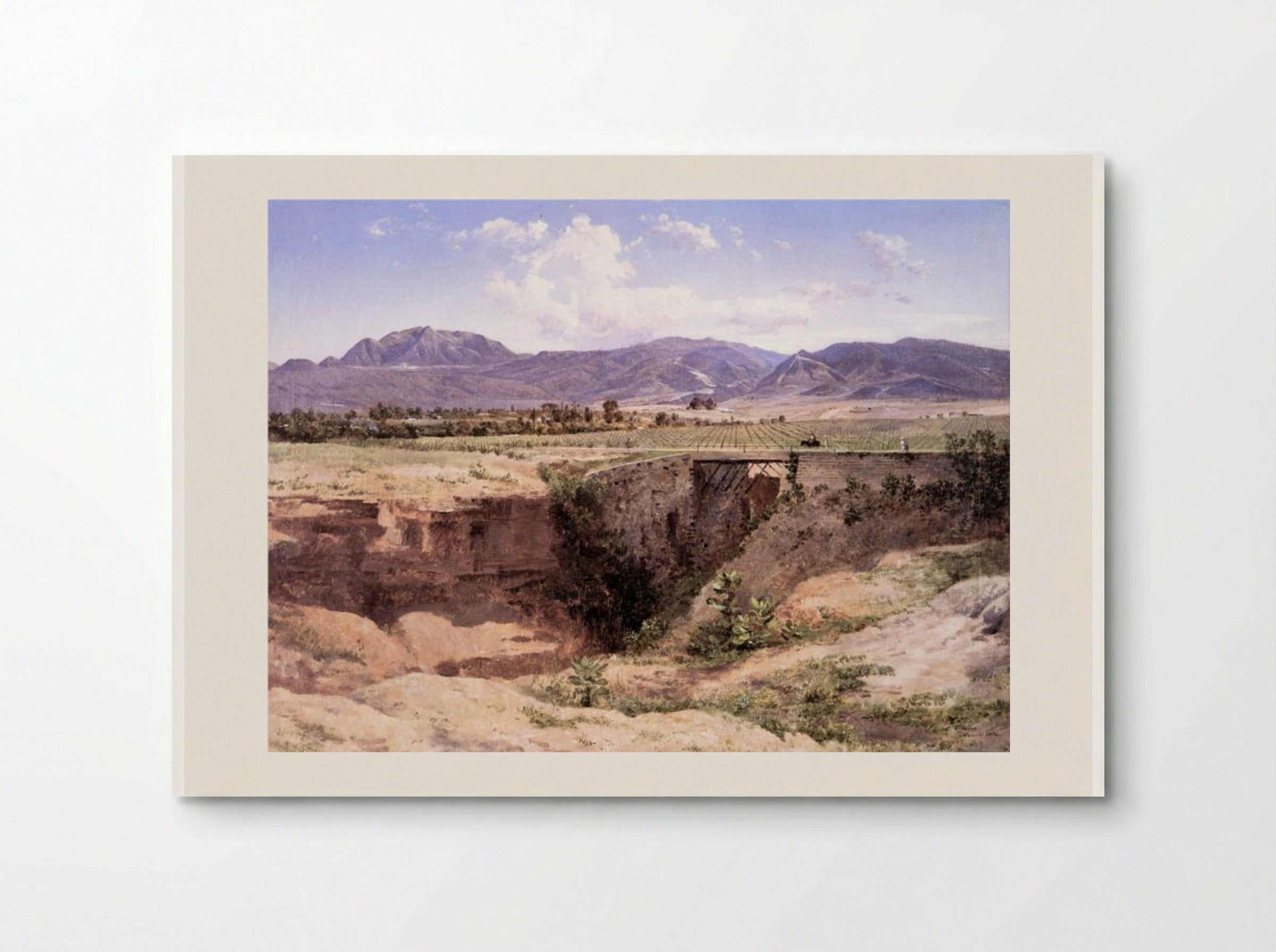 Vista de la montaña del Ajusco y pueblo de San Ángel, desde la Barranca del Muerto - José María Velasco - Poster