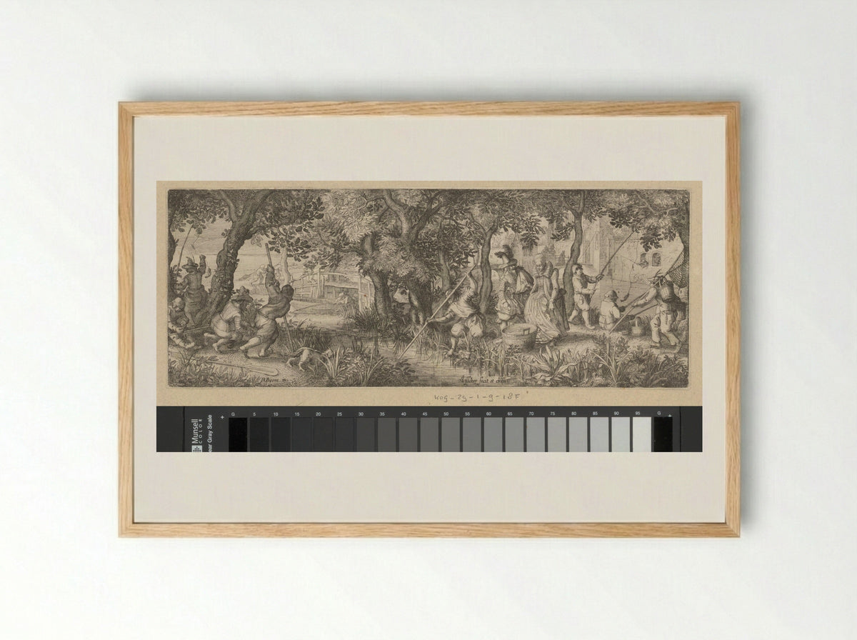 Visvangst (Fishing) - Claes Jansz. Visscher (II) - Framed Print Wood