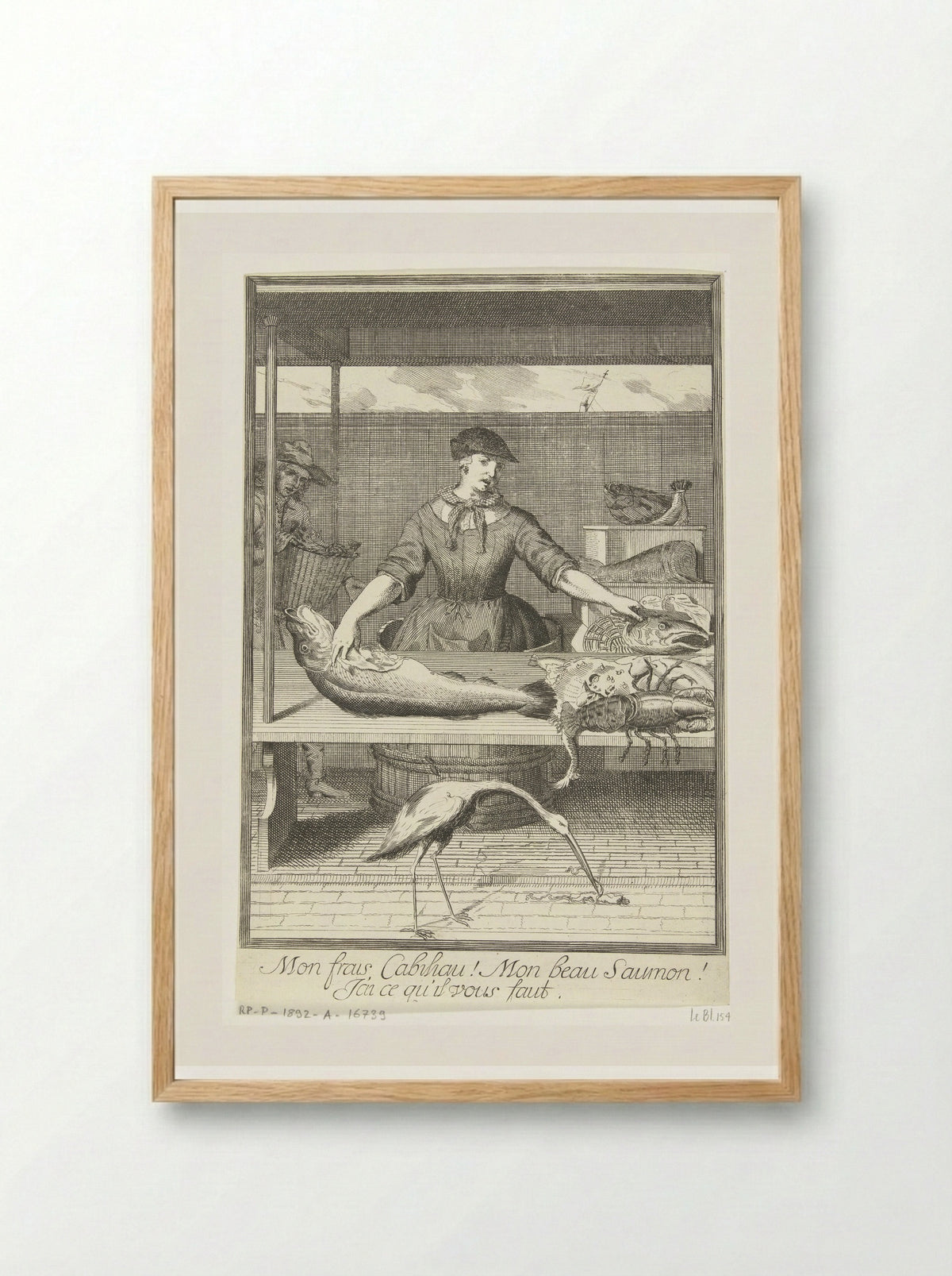 Visverkoopster (Fish Seller) - Pieter van den Berge - Framed Print Wood