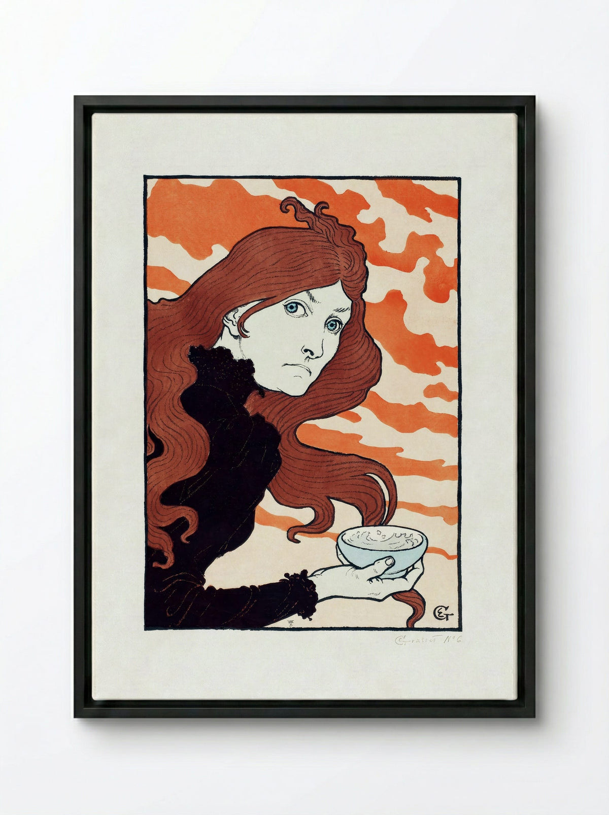 Vitrioleuse (The Acid Thrower) - Eugène Grasset - Framed Canvas Black