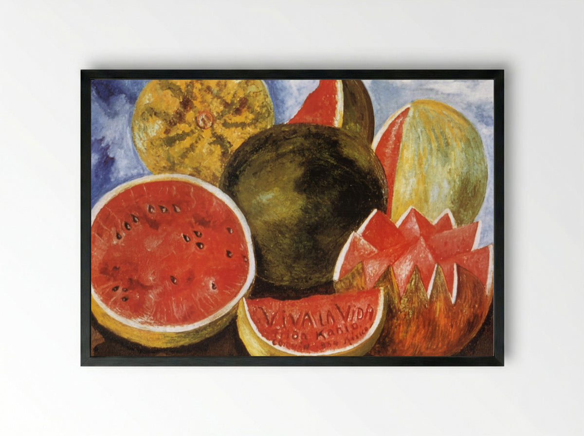 Viva la Vida, Watermelons - Frida Kahlo - Framed Print Black