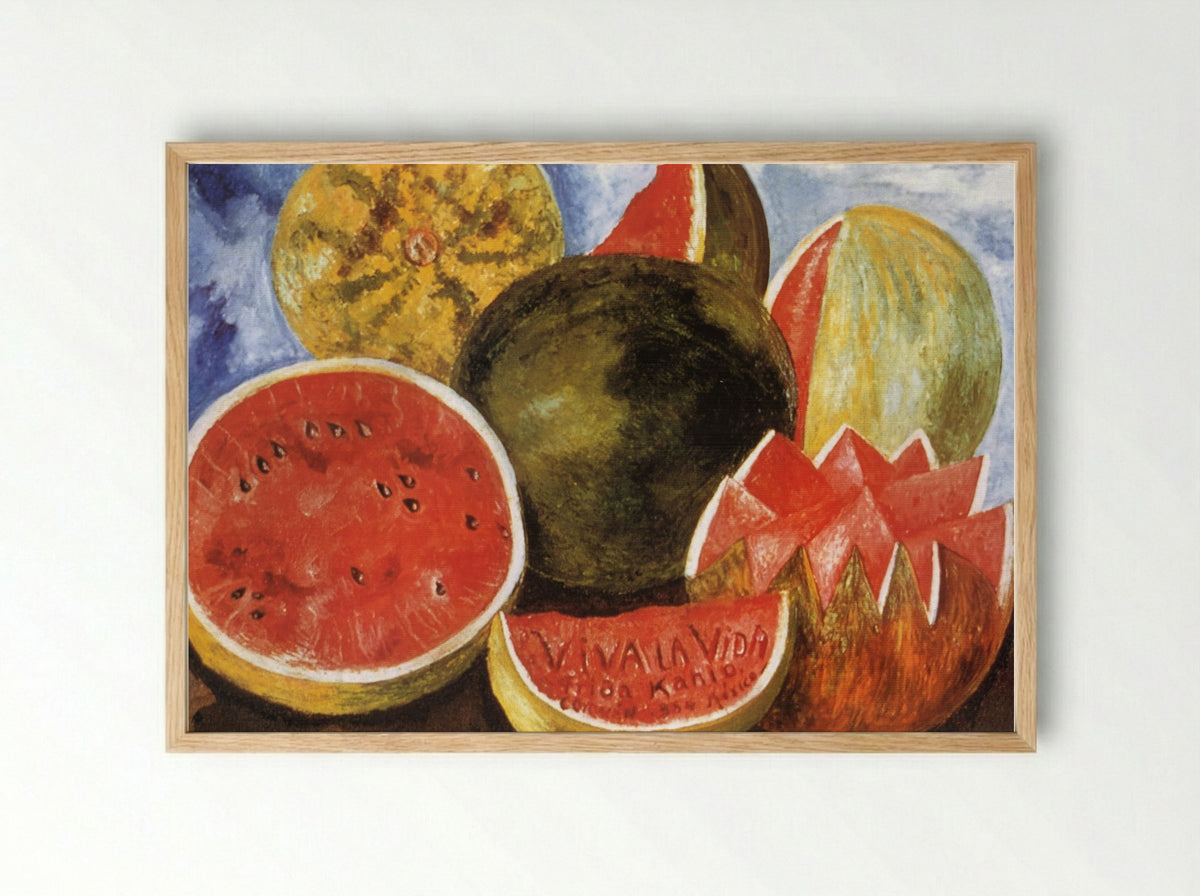 Viva la Vida, Watermelons - Frida Kahlo - Framed Print Wood