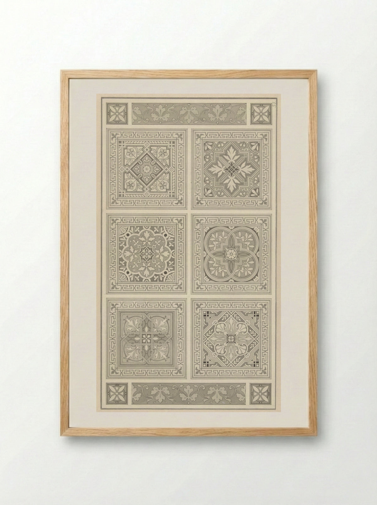 Vlakvulling van friezen en vierkanten - Alexandre Eugène Prignot - Framed Print Wood