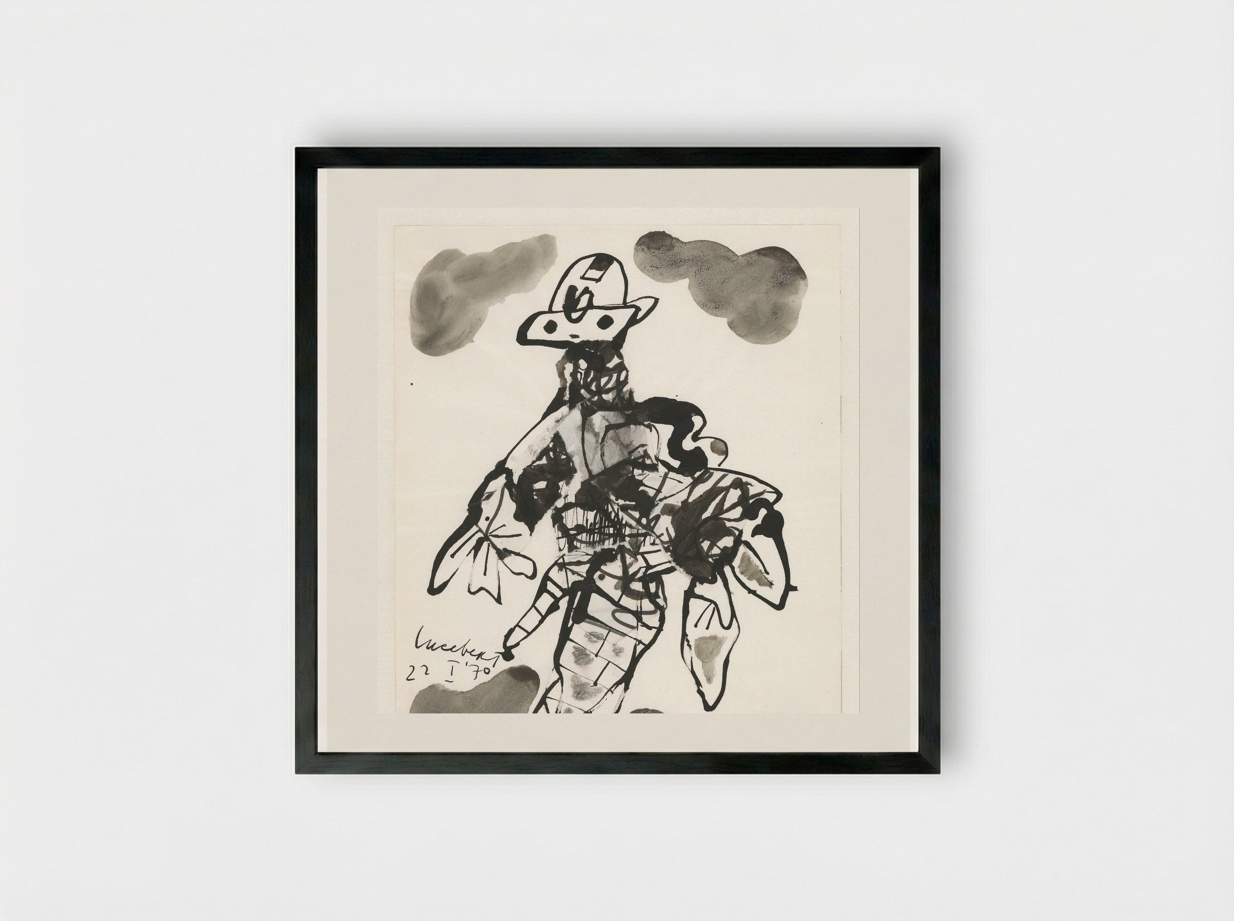 Vliegend fantasiewezen - Lucebert - Framed Print Black