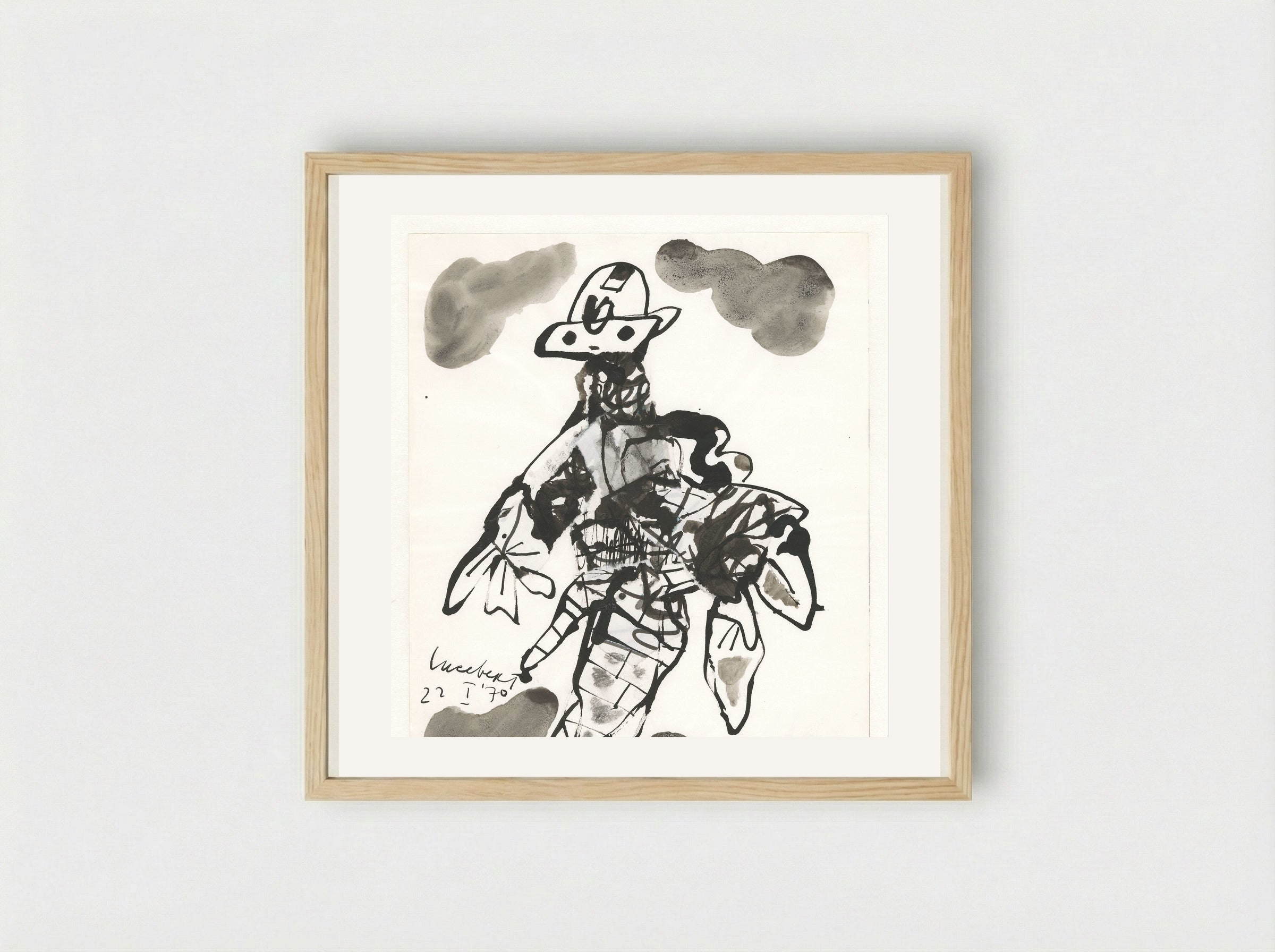 Vliegend fantasiewezen - Lucebert - Framed Print Wood
