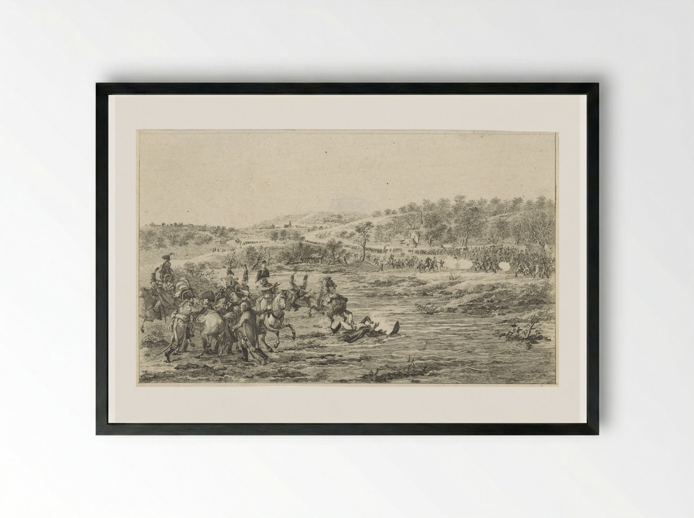 Vlucht van Dumouriez - Joannes Bemme - Framed Print Black