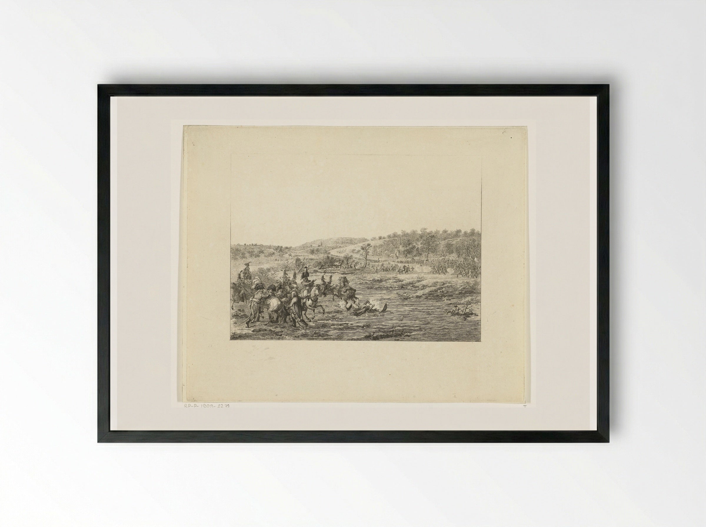 Vlucht van de Franse generaal Charles-Francois Dumouriez - Joannes Bemme - Framed Print Black