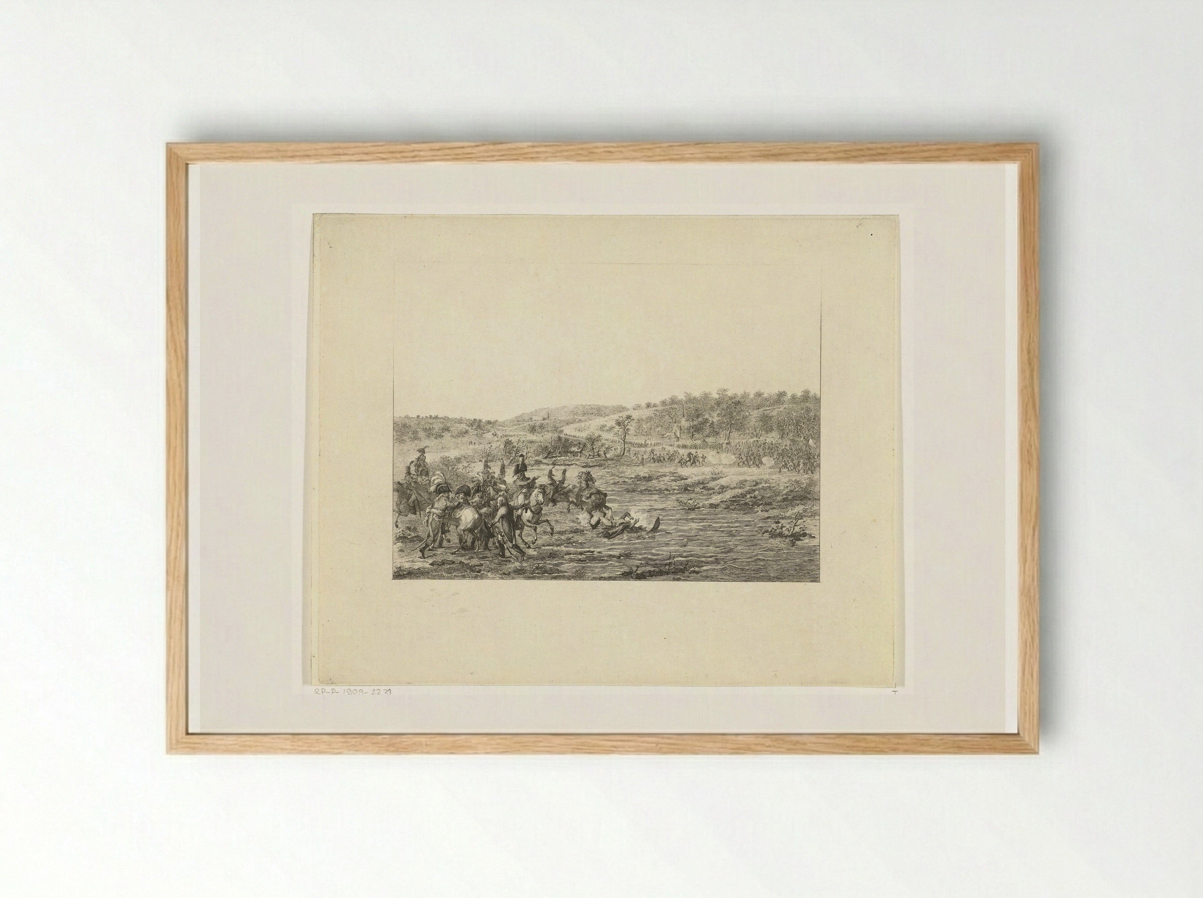 Vlucht van de Franse generaal Charles-Francois Dumouriez - Joannes Bemme - Framed Print Wood