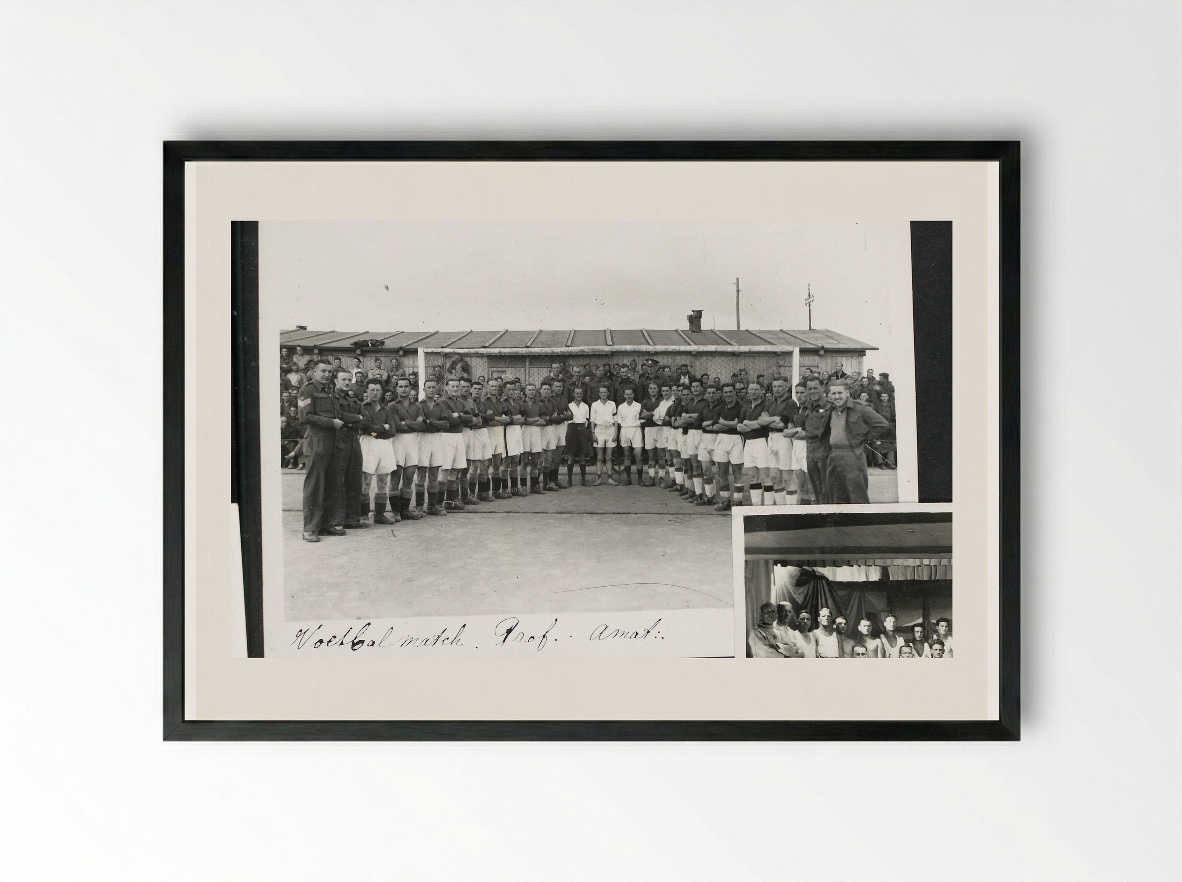 Voetbal match. Prof. - Amat. / V.T. groep - Dick W.B. van Maarseveen - Framed Print Black